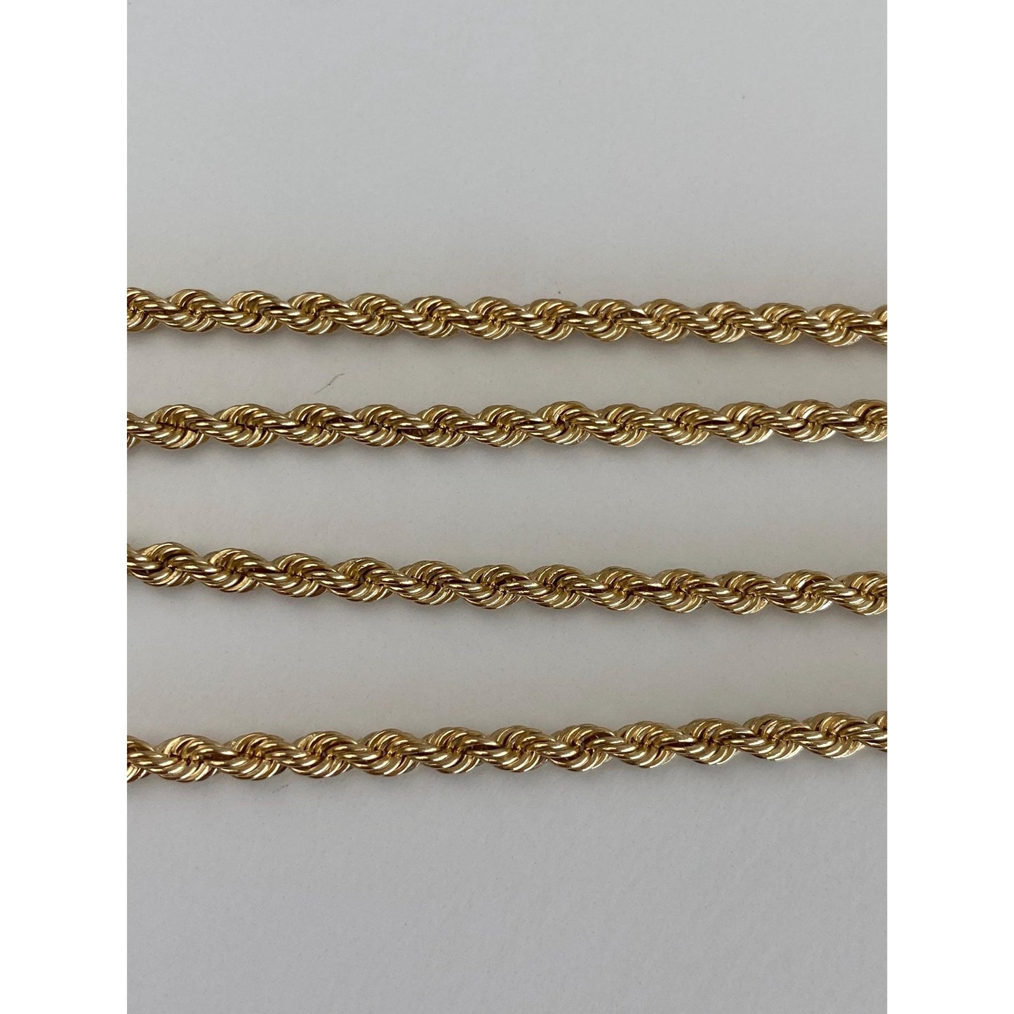 Vintage Solid 14k Yellow Gold Rope Chain Necklace - 18 inches