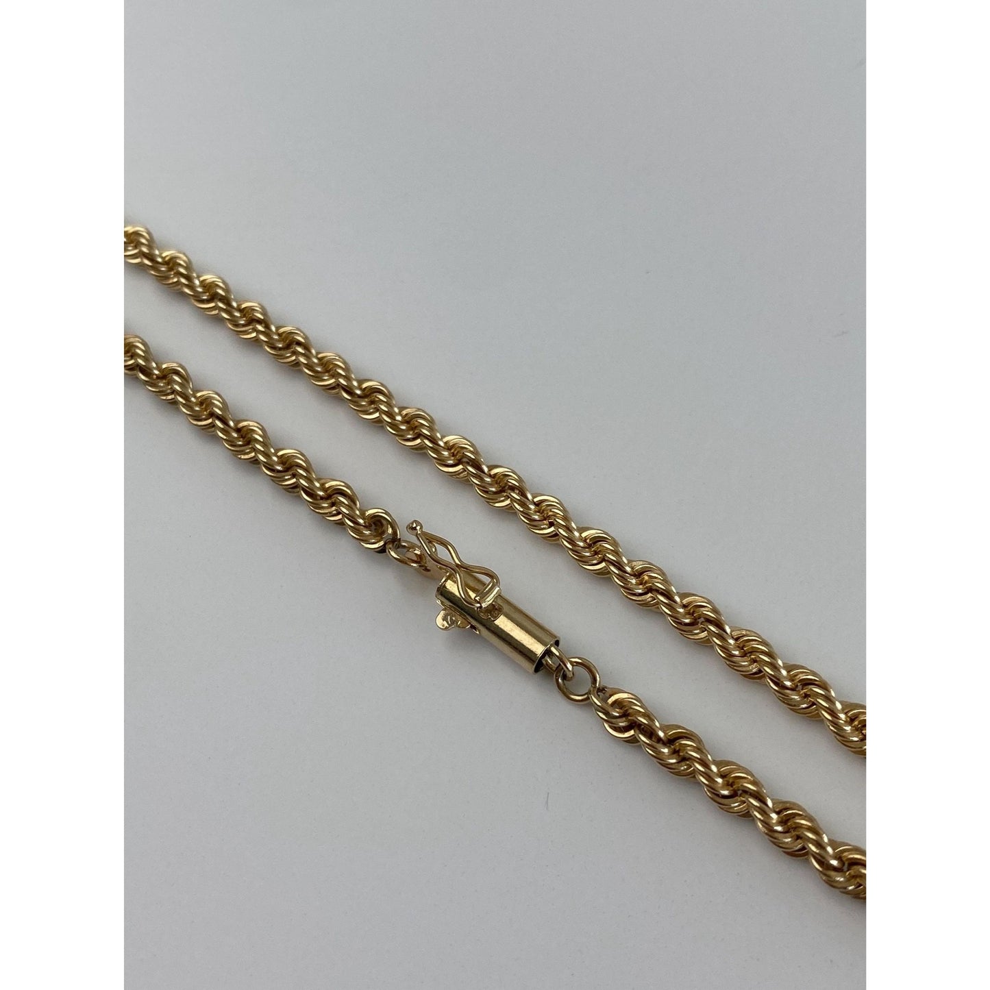 Vintage Solid 14k Yellow Gold Rope Chain Necklace - 18 inches