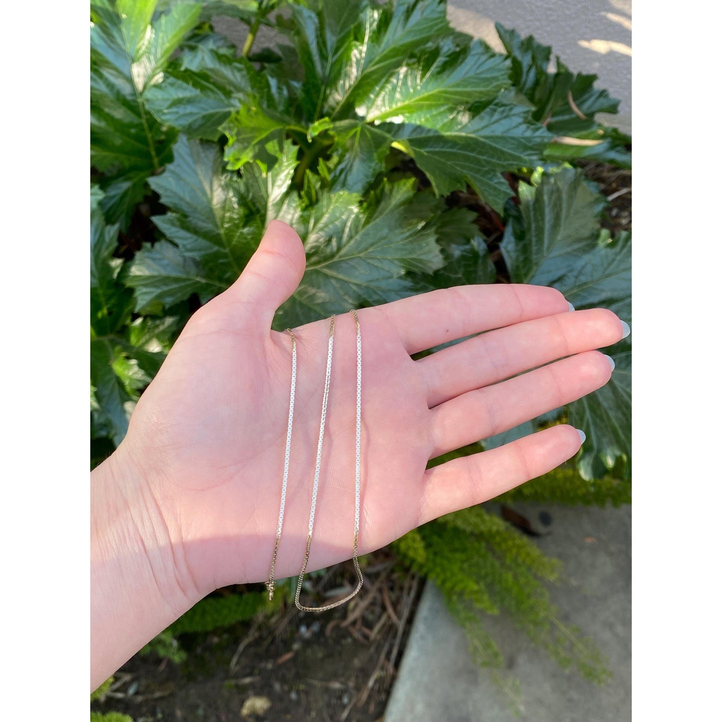 Vintage Solid 14k Yellow Gold Flat Box Chain Necklace - 20.25 inches