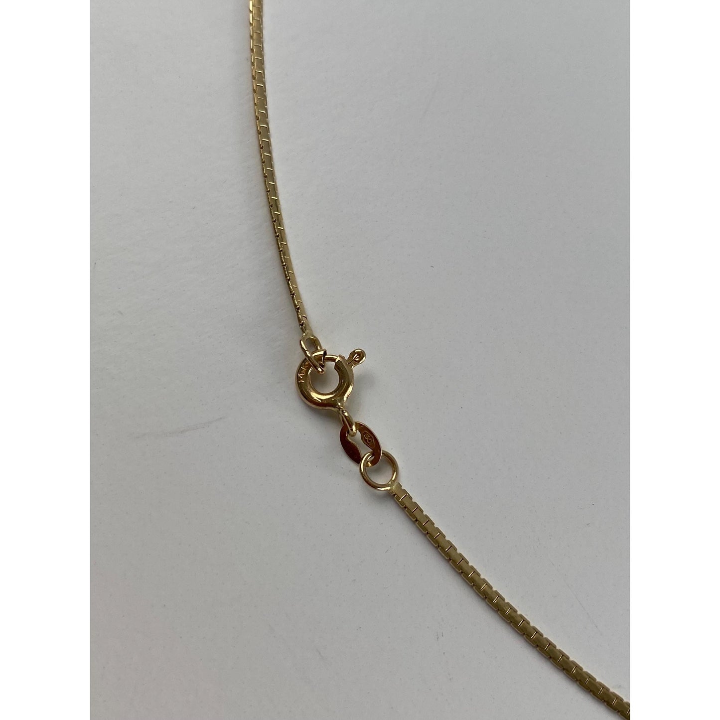 Vintage Solid 14k Yellow Gold Flat Box Chain Necklace - 20.25 inches
