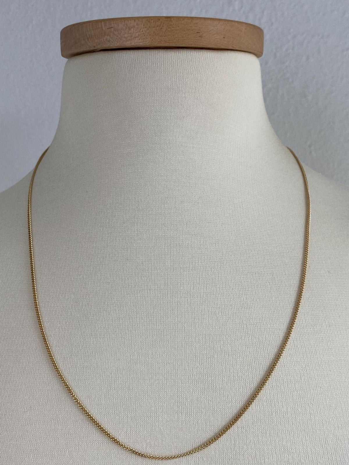 Vintage Solid 14k Yellow Gold Curb Chain Necklace - 24 inches