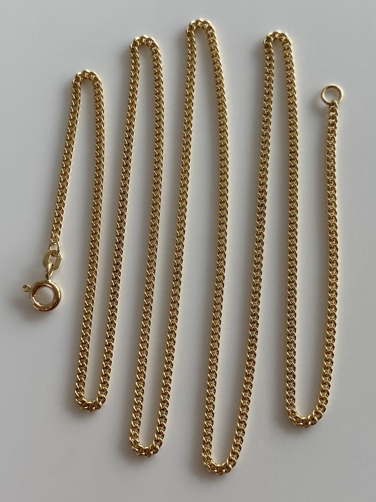 Vintage Solid 14k Yellow Gold Curb Chain Necklace - 24 inches