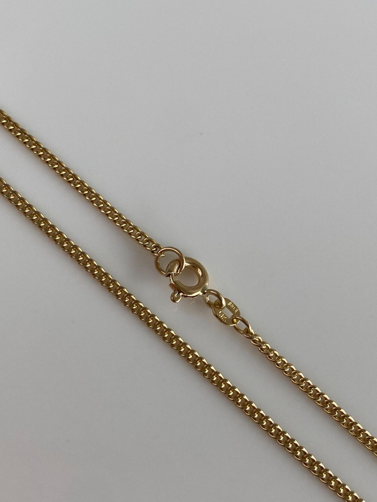 Vintage Solid 14k Yellow Gold Curb Chain Necklace - 24 inches
