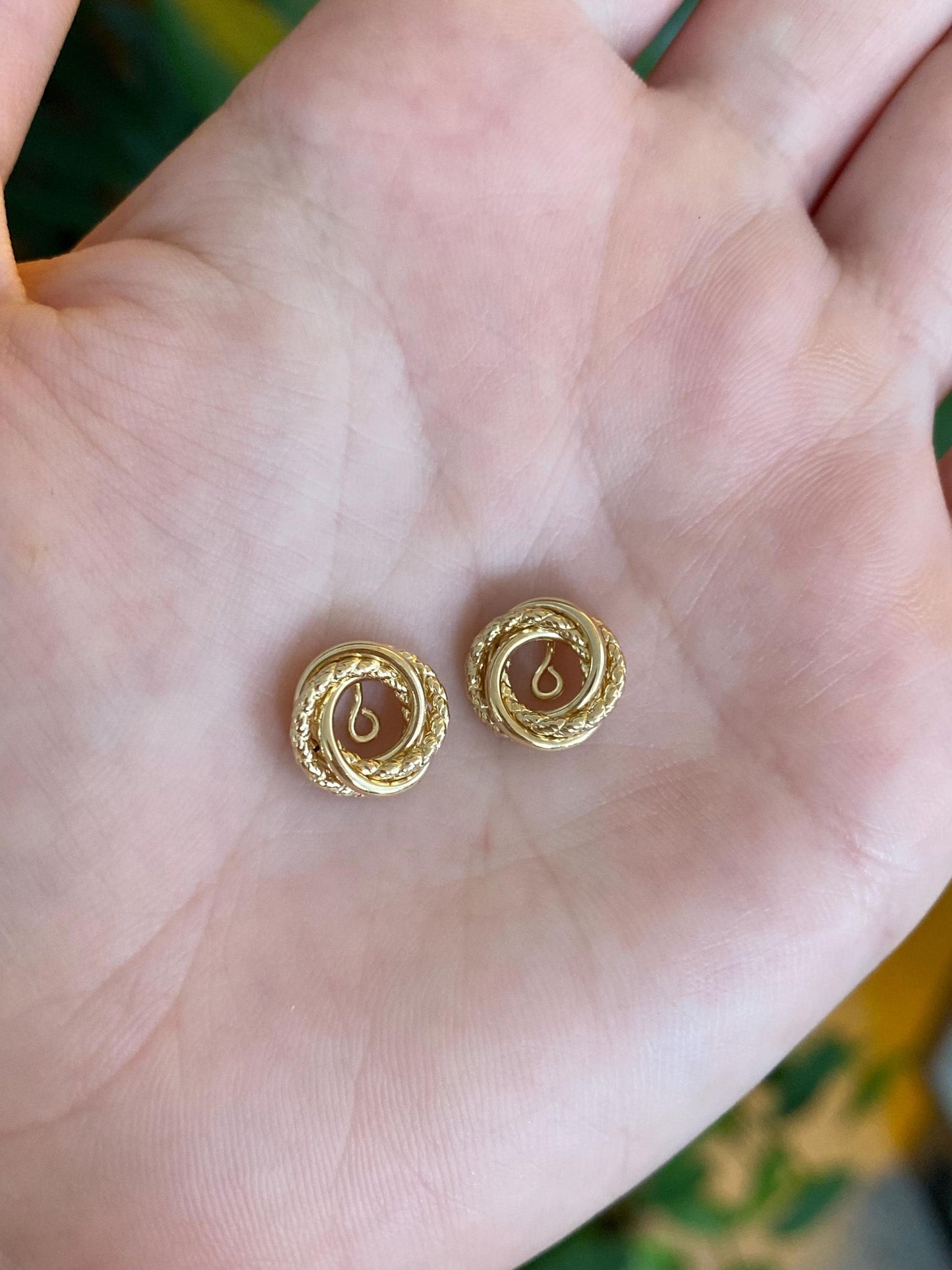 Vintage 14k Yellow Gold Layered Knot Earring Jackets