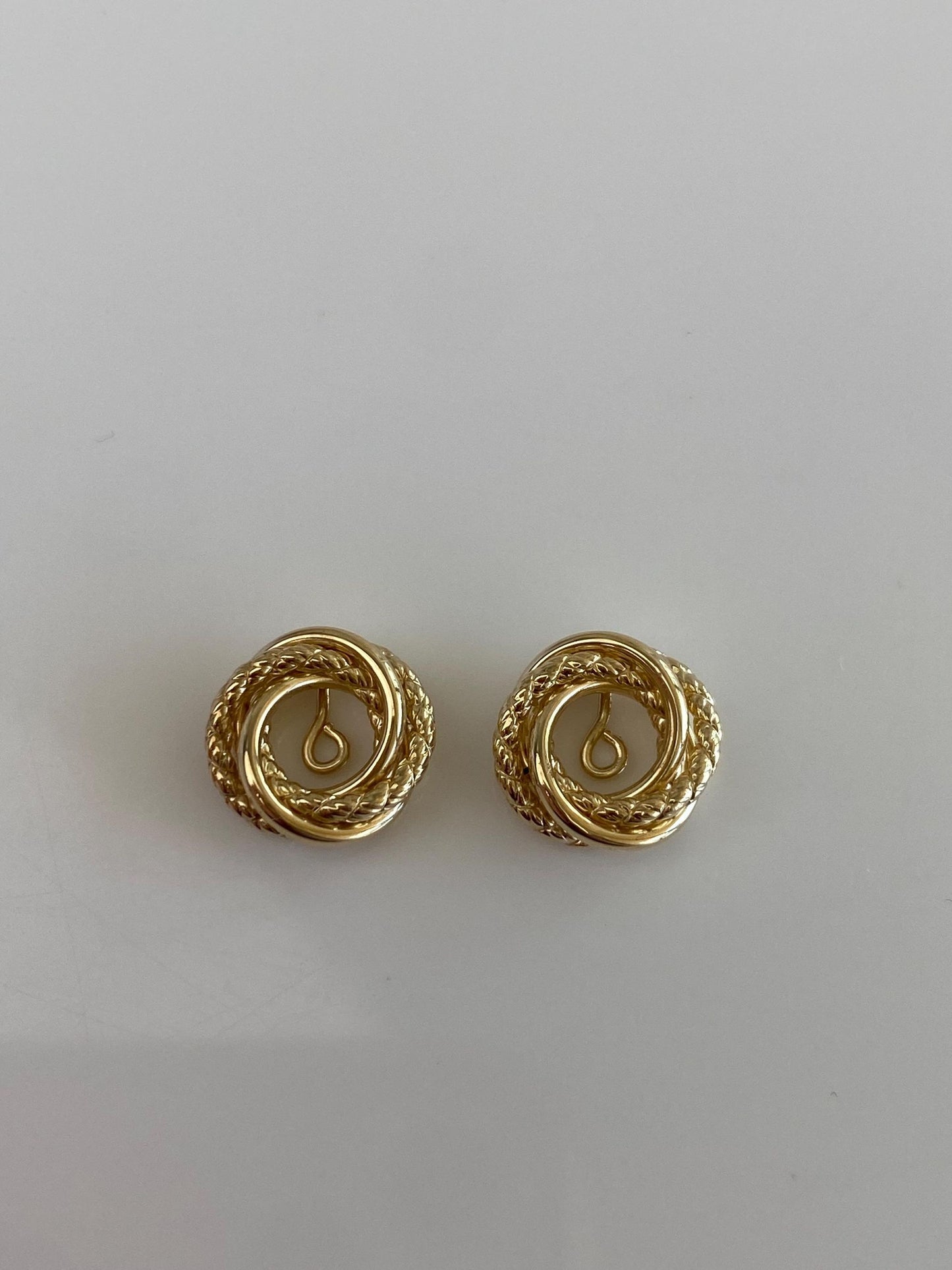 Vintage 14k Yellow Gold Layered Knot Earring Jackets