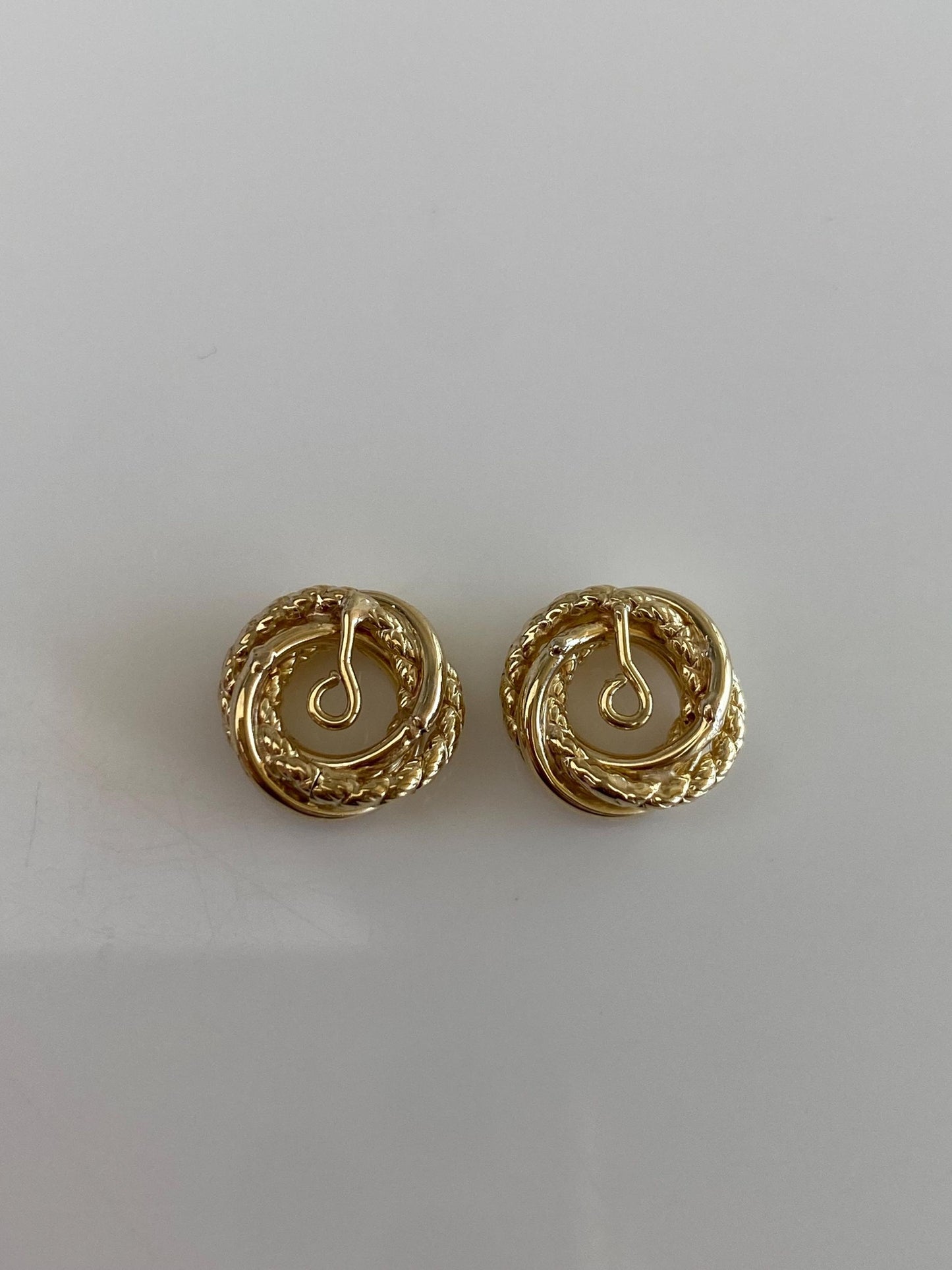 Vintage 14k Yellow Gold Layered Knot Earring Jackets