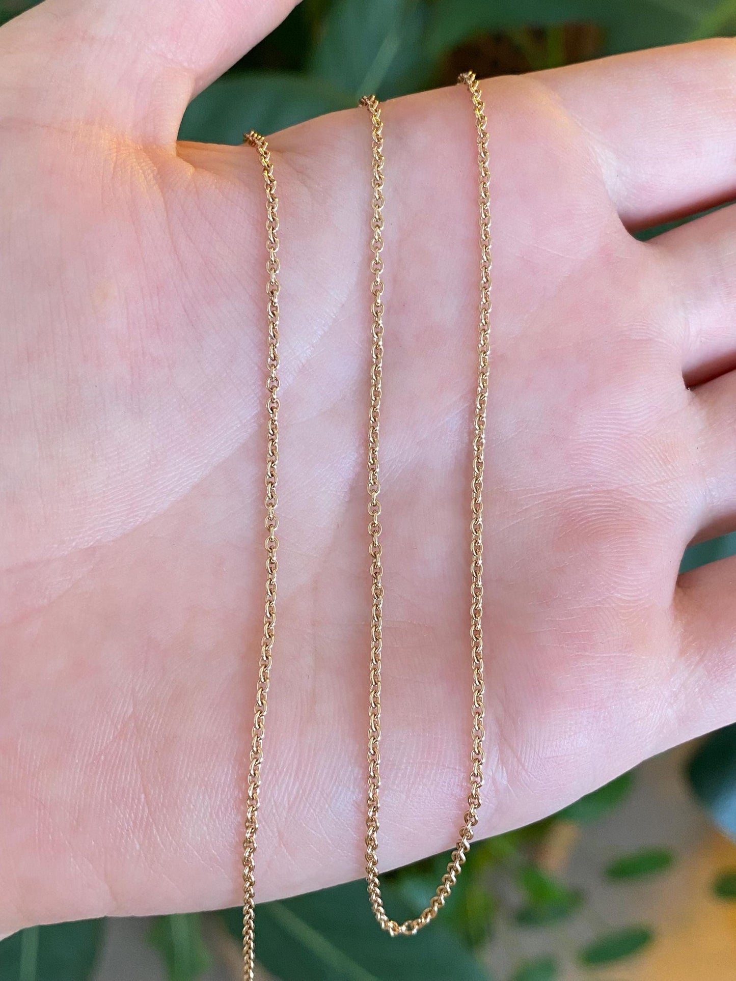 Vintage Solid 14k Yellow Gold Tight Rolo Chain Necklace - 17 inches