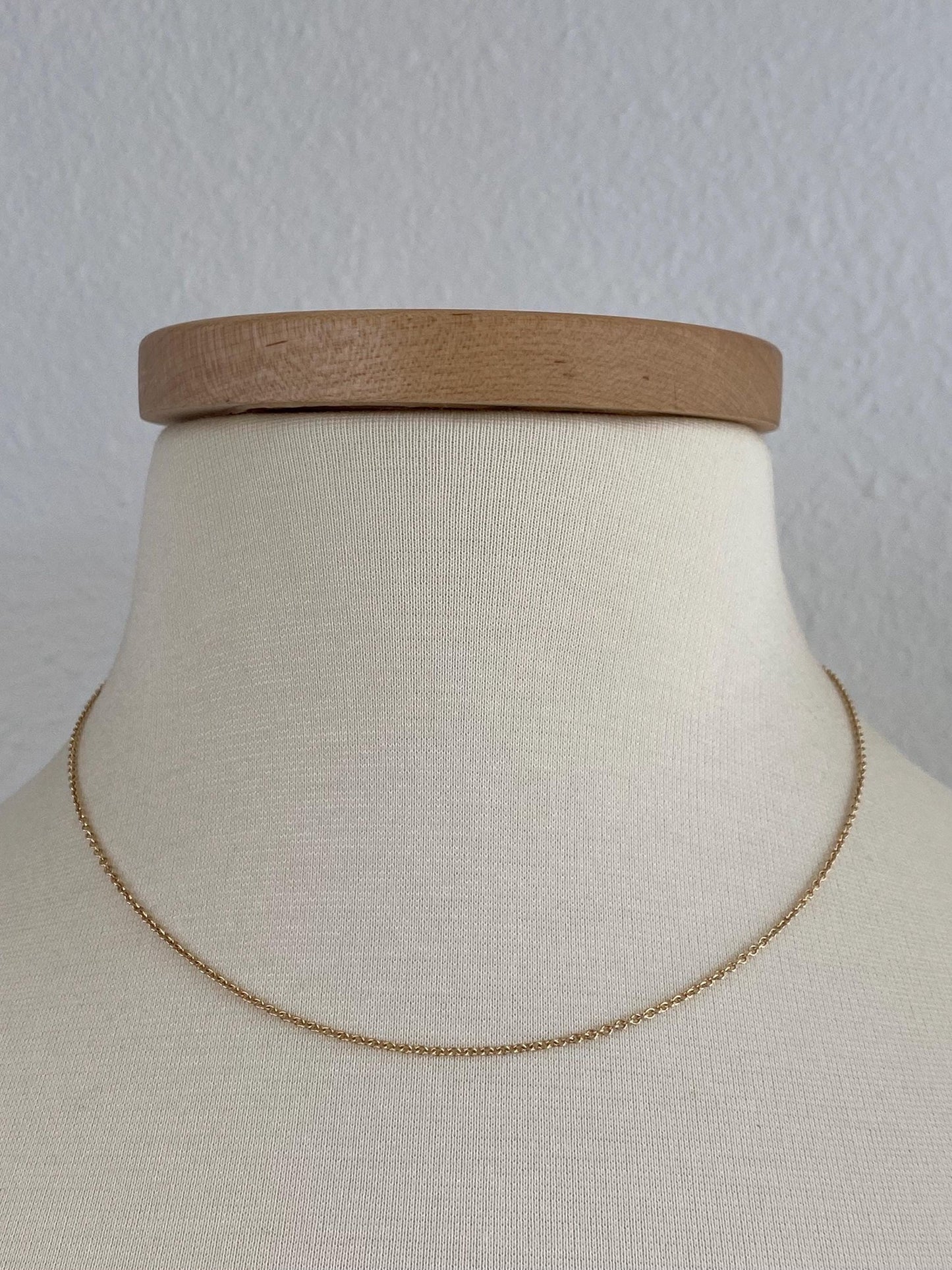 Vintage Solid 14k Yellow Gold Tight Rolo Chain Necklace - 17 inches