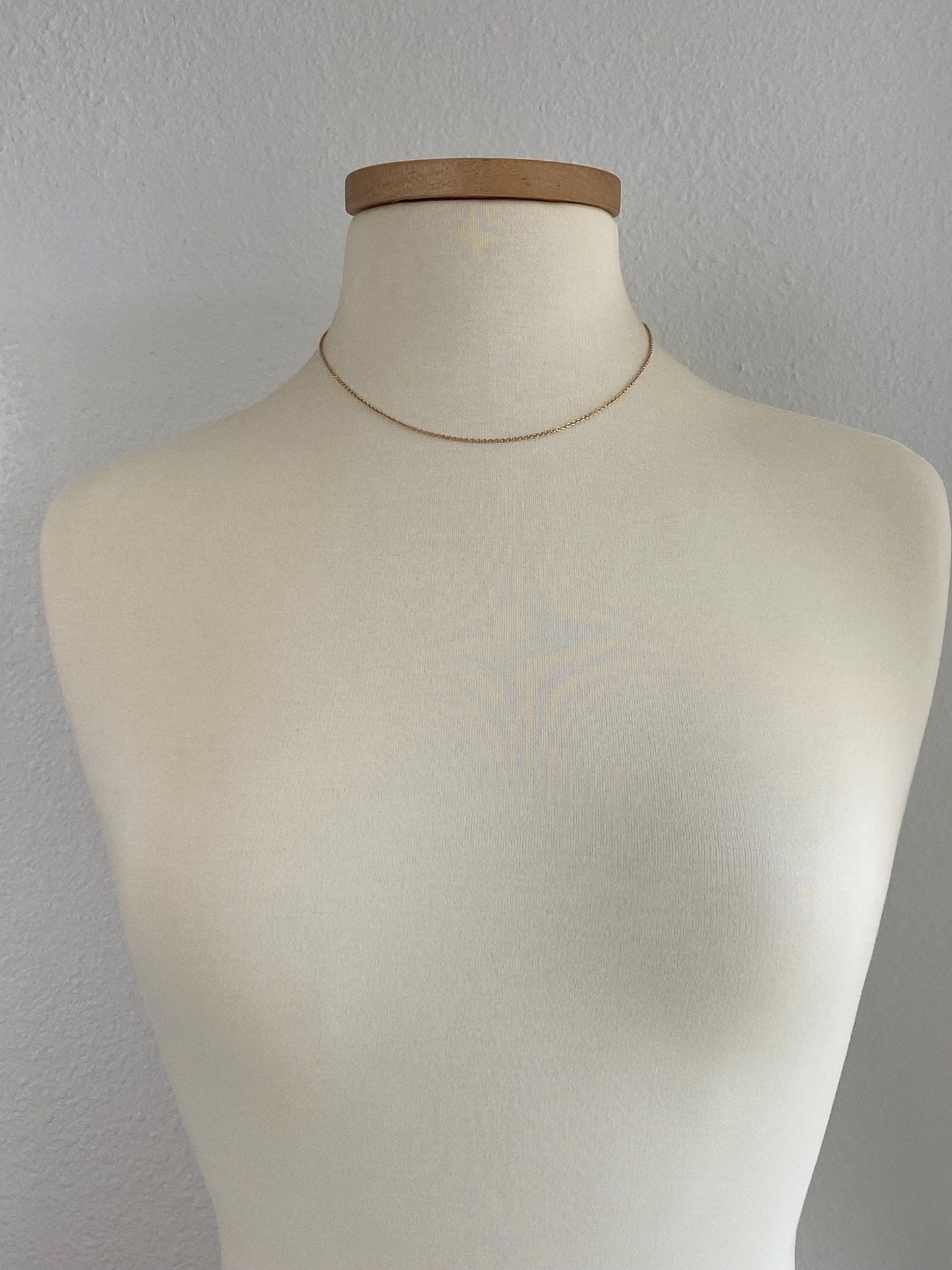 Vintage Solid 14k Yellow Gold Tight Rolo Chain Necklace - 17 inches