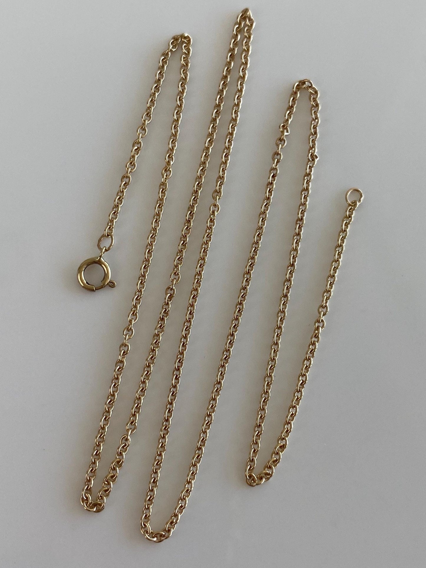 Vintage Solid 14k Yellow Gold Tight Rolo Chain Necklace - 17 inches