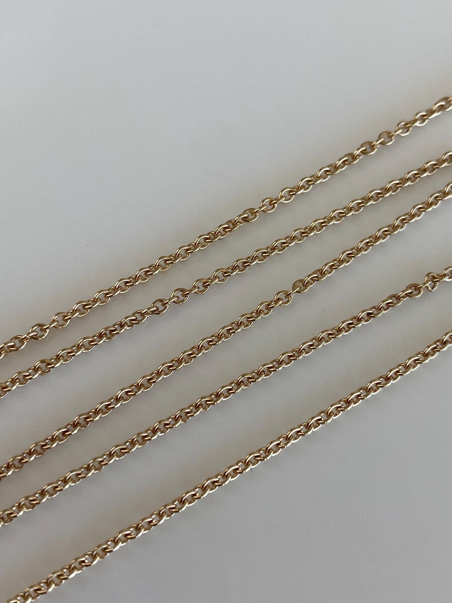 Vintage Solid 14k Yellow Gold Tight Rolo Chain Necklace - 17 inches