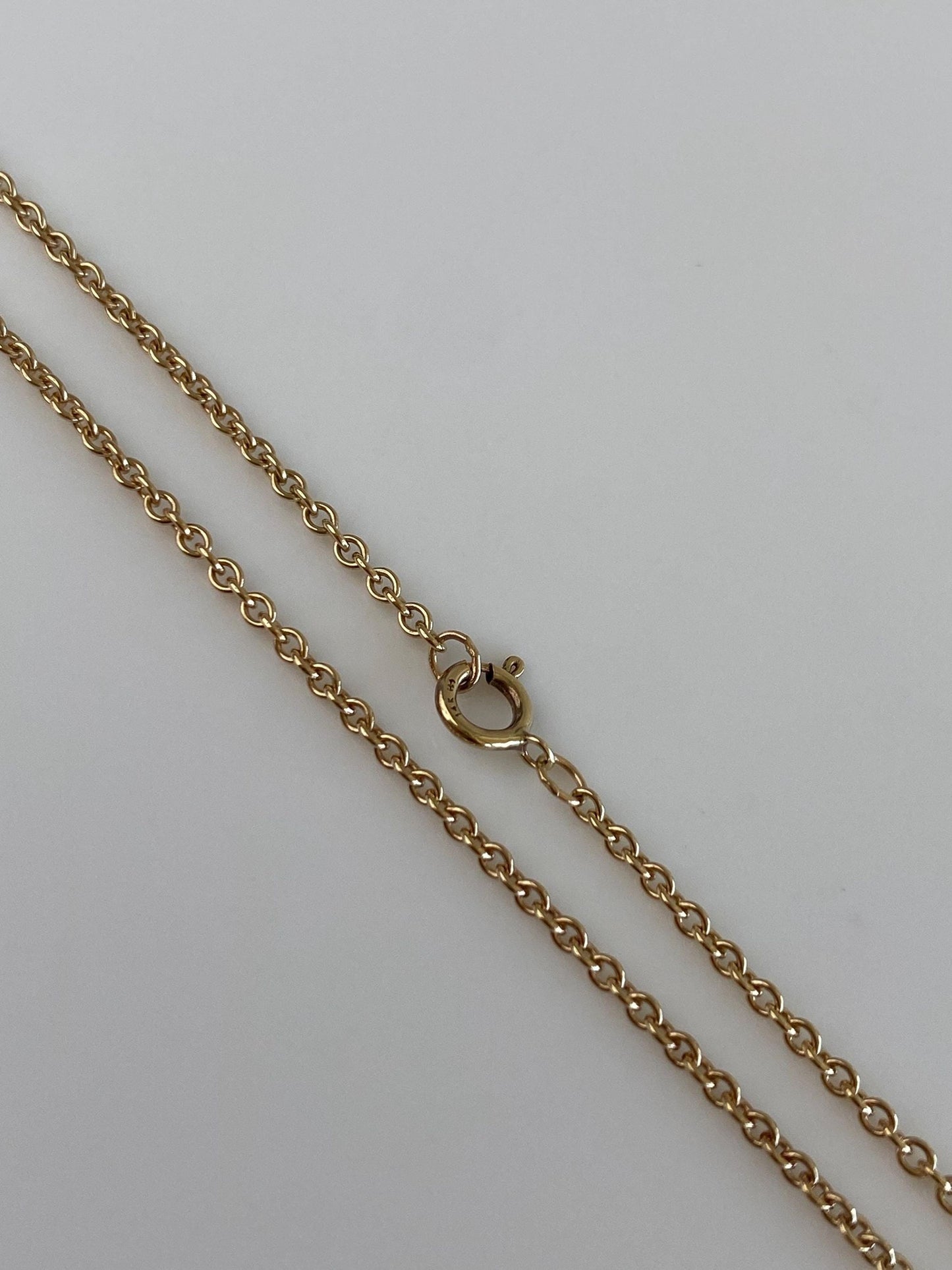 Vintage Solid 14k Yellow Gold Tight Rolo Chain Necklace - 17 inches