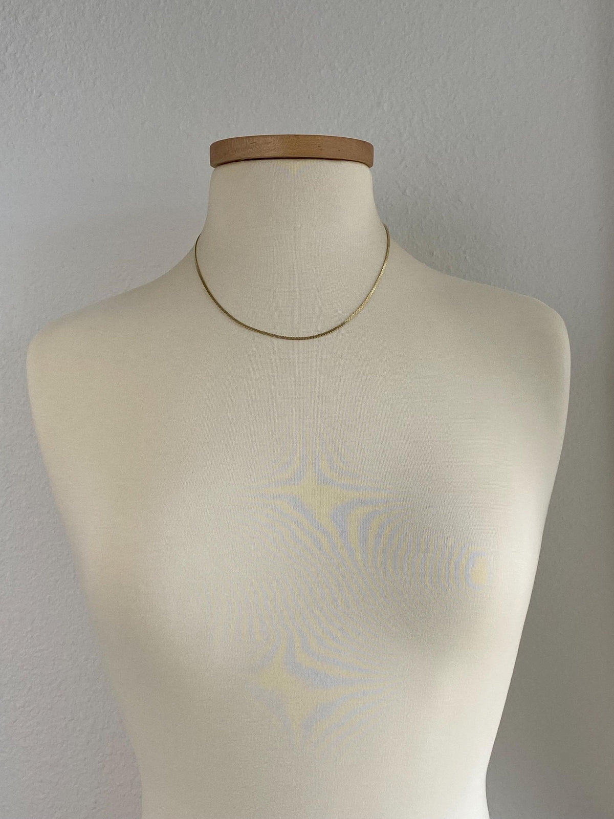 Vintage Solid 14k Yellow Gold Serpentine Chain Necklace - 18.5 inches