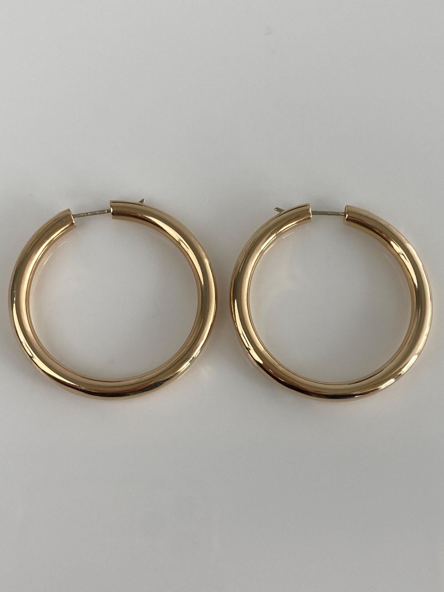 Vintage 14k Yellow Gold Chunky Hoop Earrings