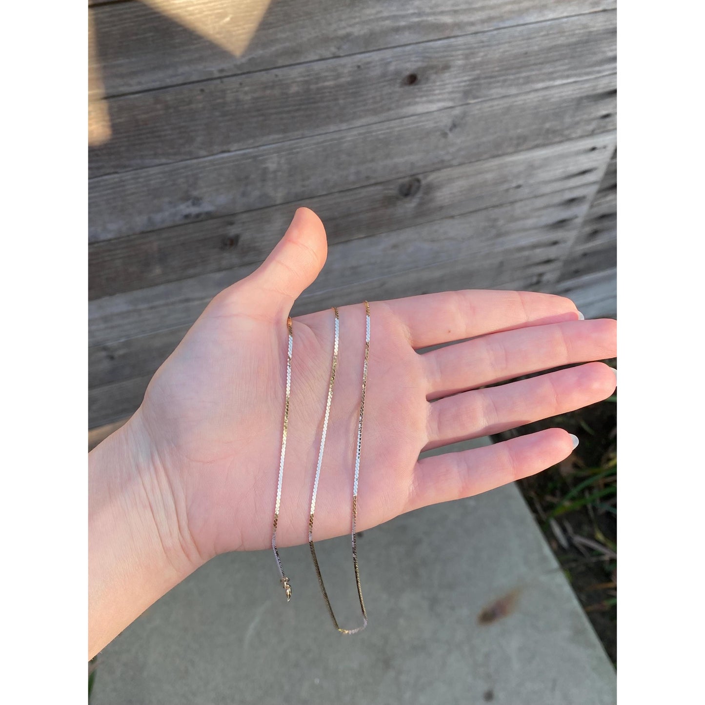 Vintage Solid 14k Yellow Gold Long Serpentine Chain Necklace - 29.5 inches