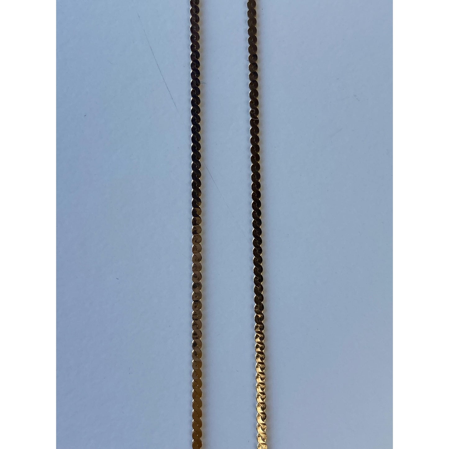 Vintage Solid 14k Yellow Gold Long Serpentine Chain Necklace - 29.5 inches