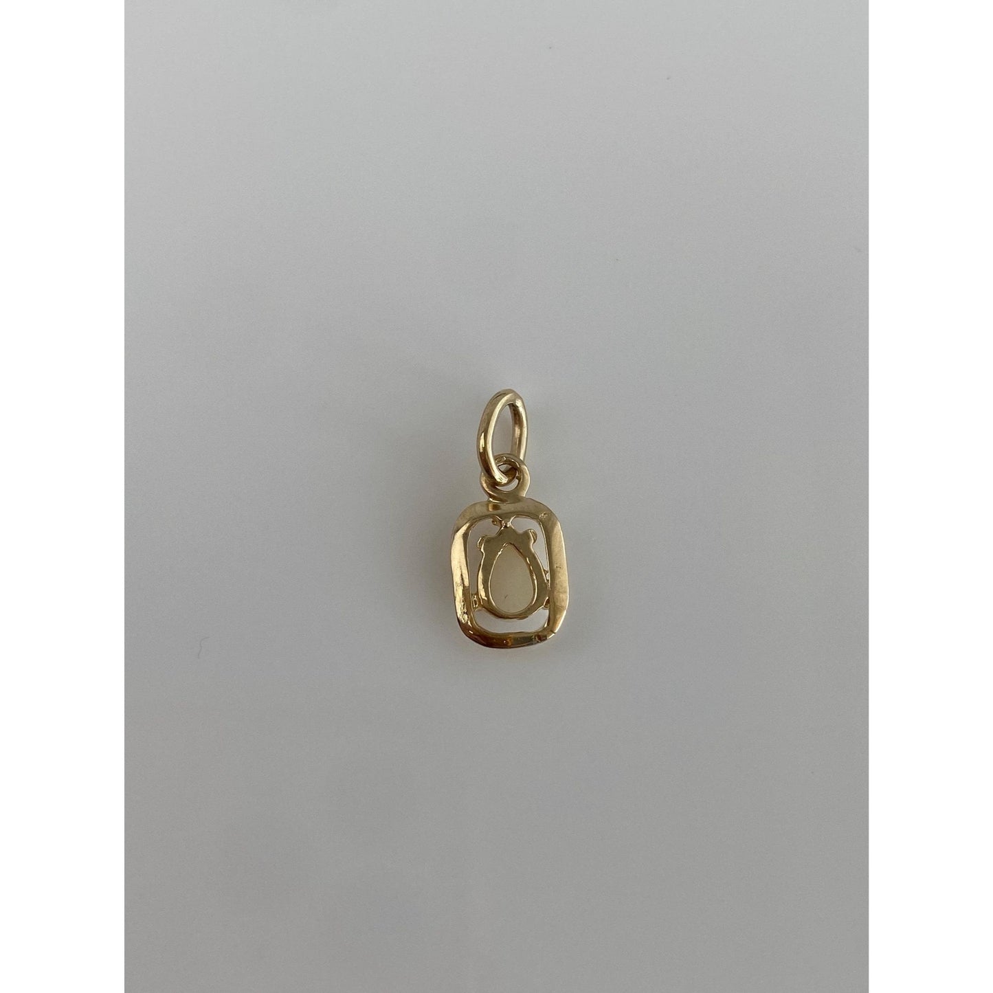 Vintage Solid 14k Yellow Gold Opal Teardrop Charm