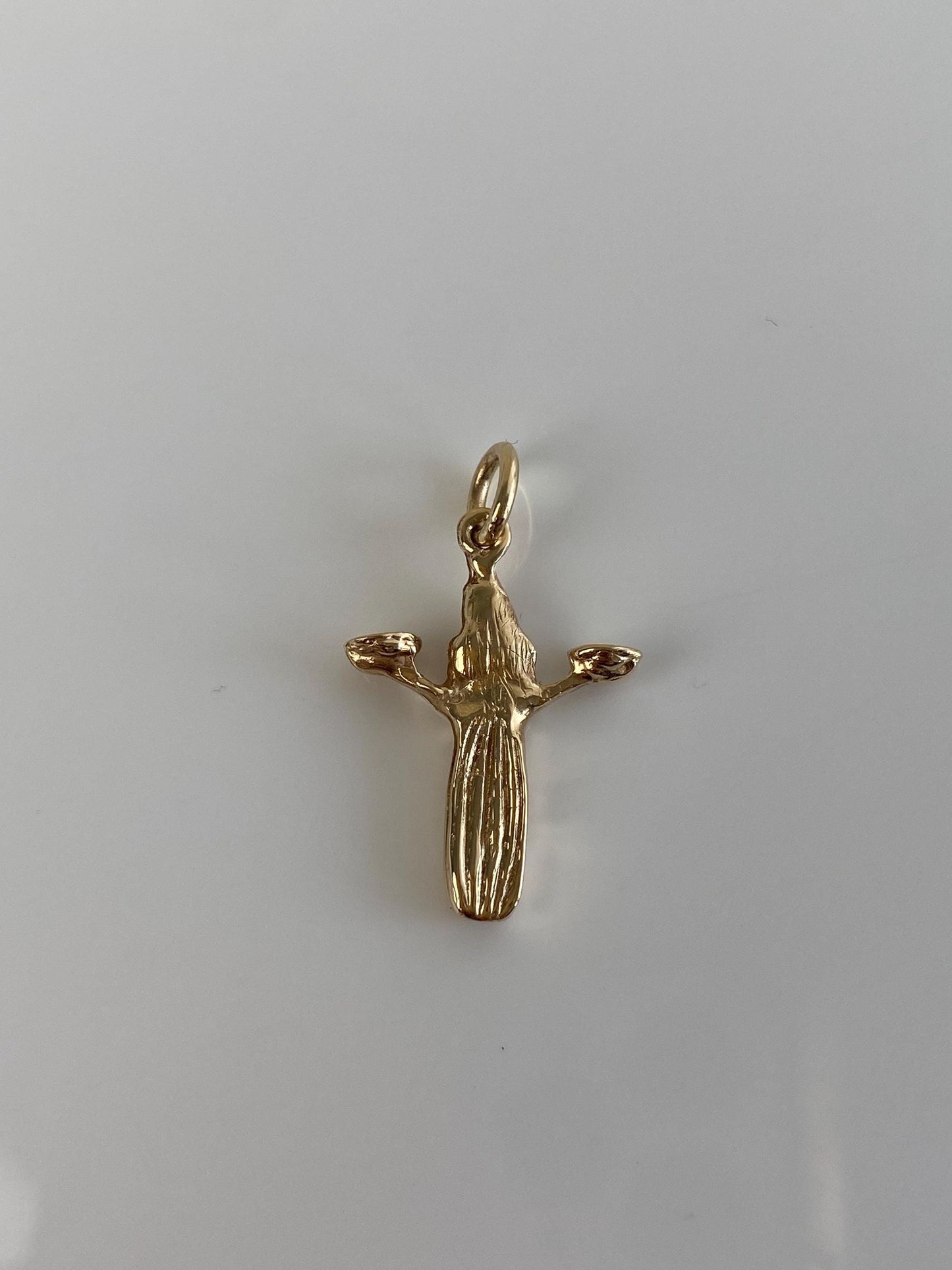 Vintage Solid 14k Yellow Gold Savannah Bird Girl Statue Charm