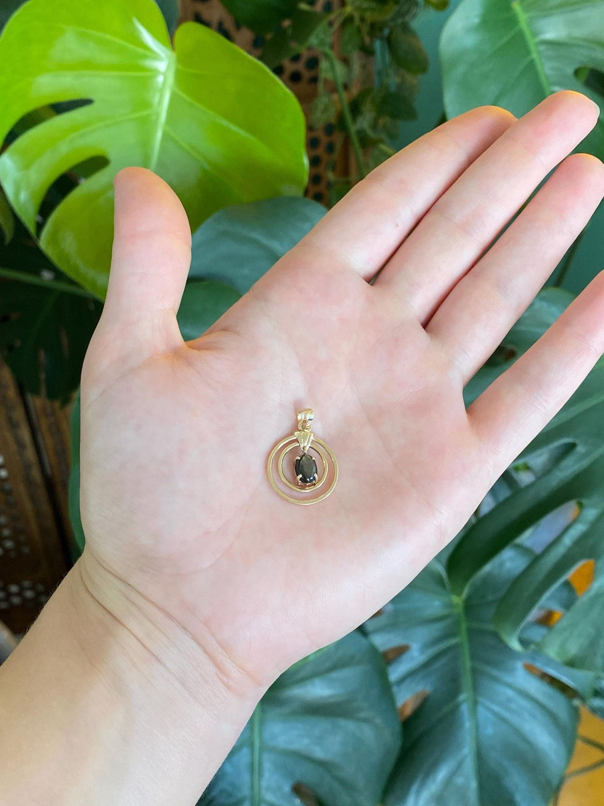 Vintage Solid 10k Yellow Gold Star Sapphire Dangle Charm