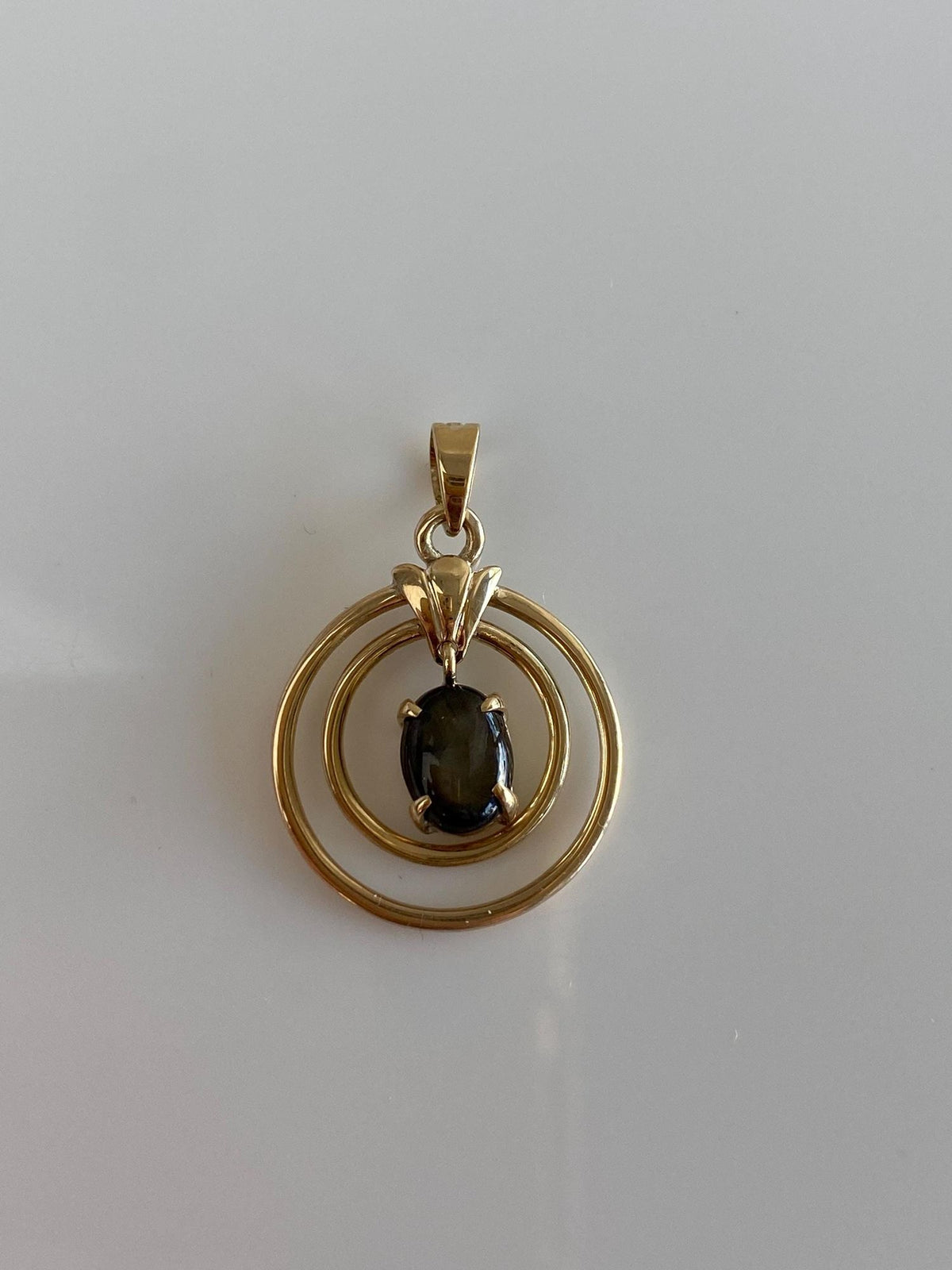 Vintage Solid 10k Yellow Gold Star Sapphire Dangle Charm
