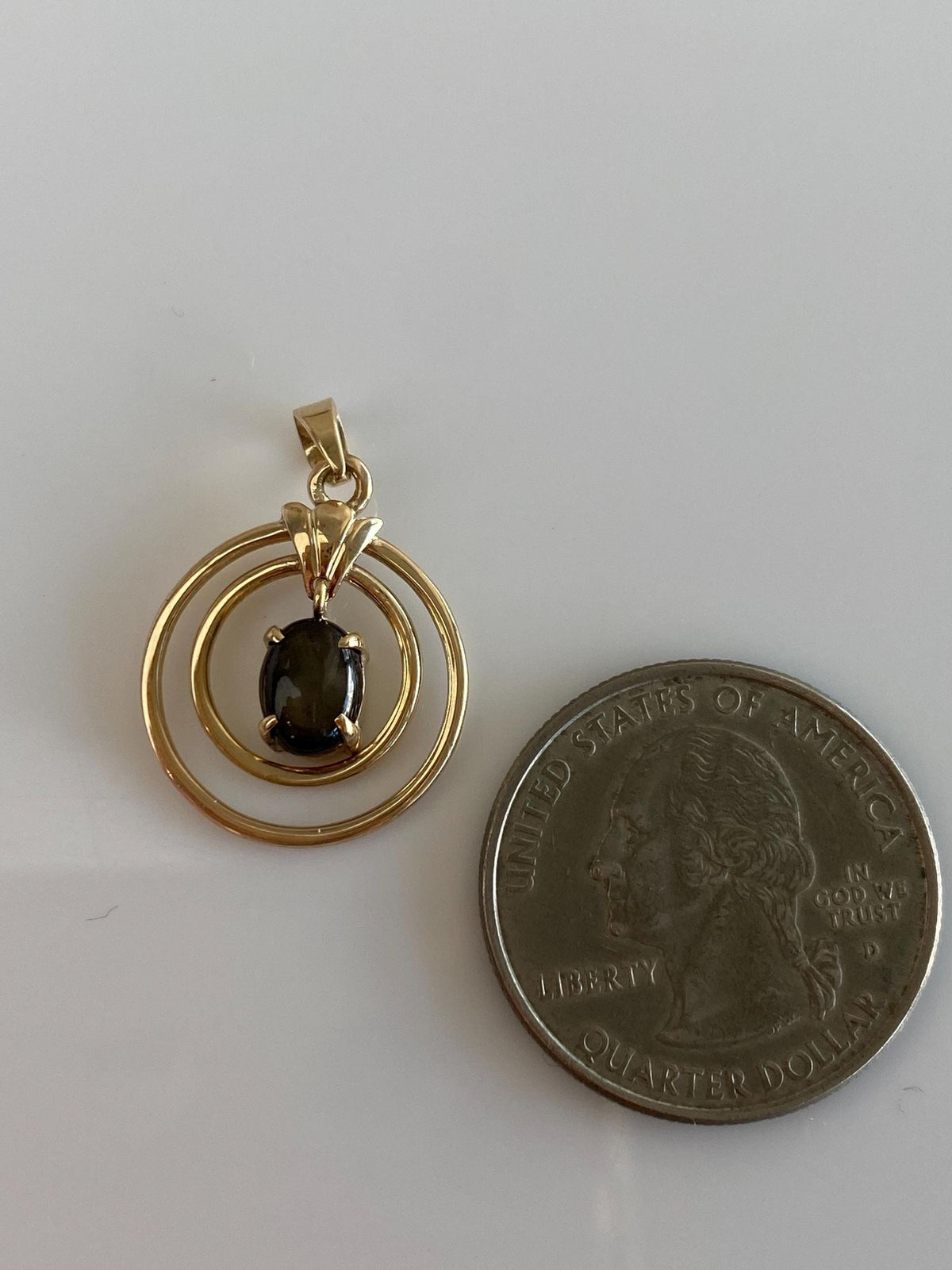 Vintage Solid 10k Yellow Gold Star Sapphire Dangle Charm