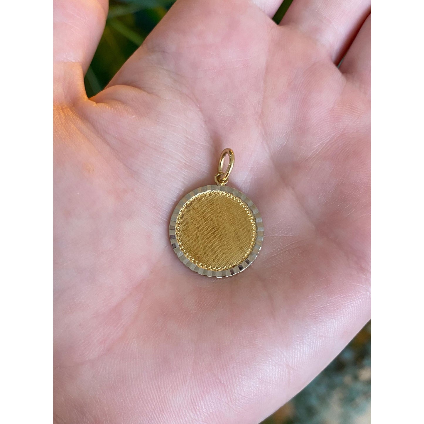 Vintage Solid 18k White & Yellow Gold Cufflink Conversion Charm