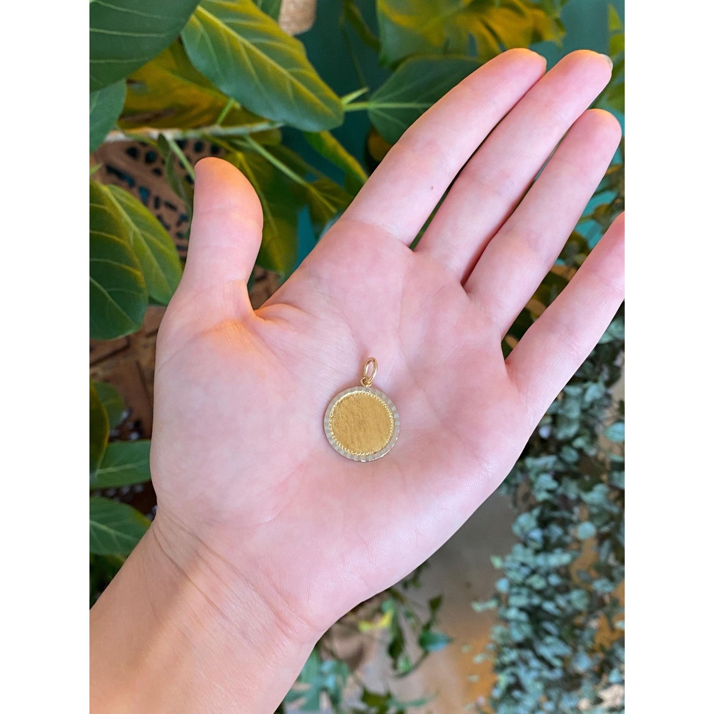 Vintage Solid 18k White & Yellow Gold Cufflink Conversion Charm