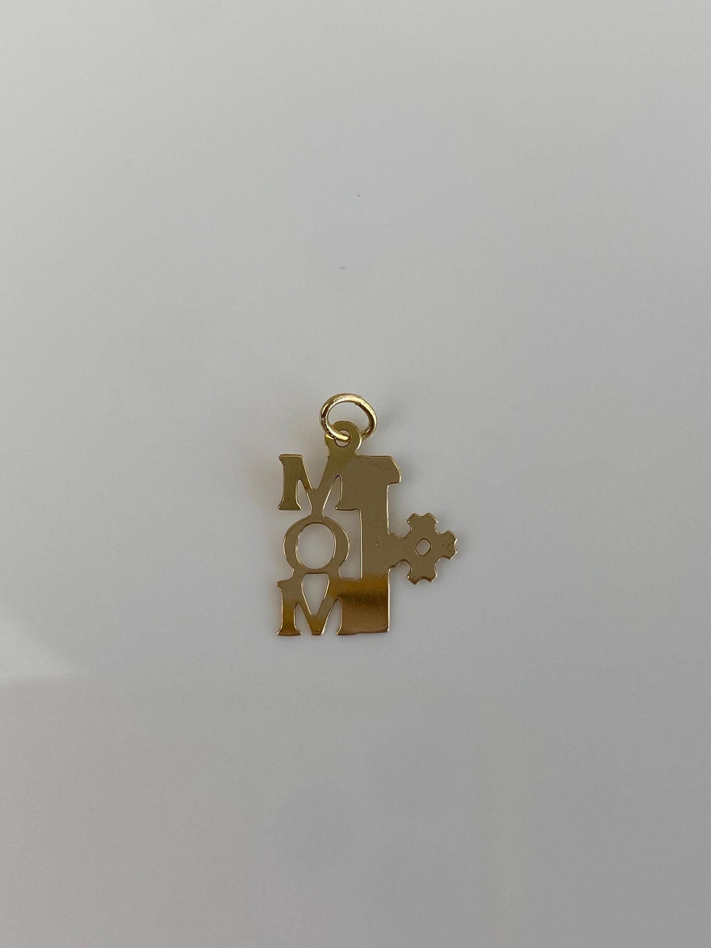 Vintage Solid 14k Yellow Gold #1 Mom Charm