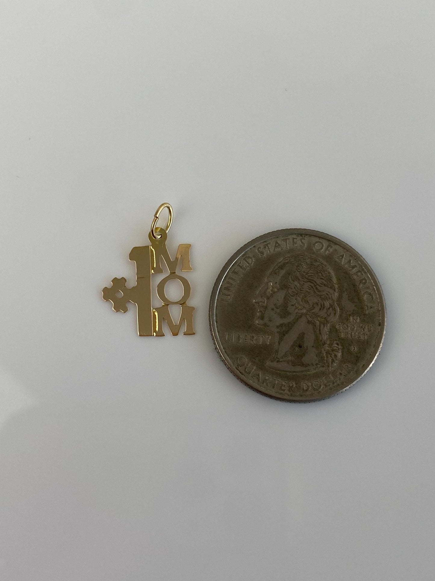 Vintage Solid 14k Yellow Gold #1 Mom Charm