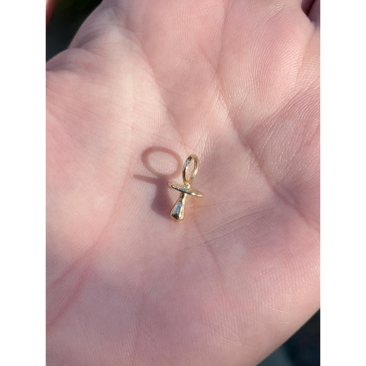 Solid 14k Yellow Gold Baby Pacifier Charm
