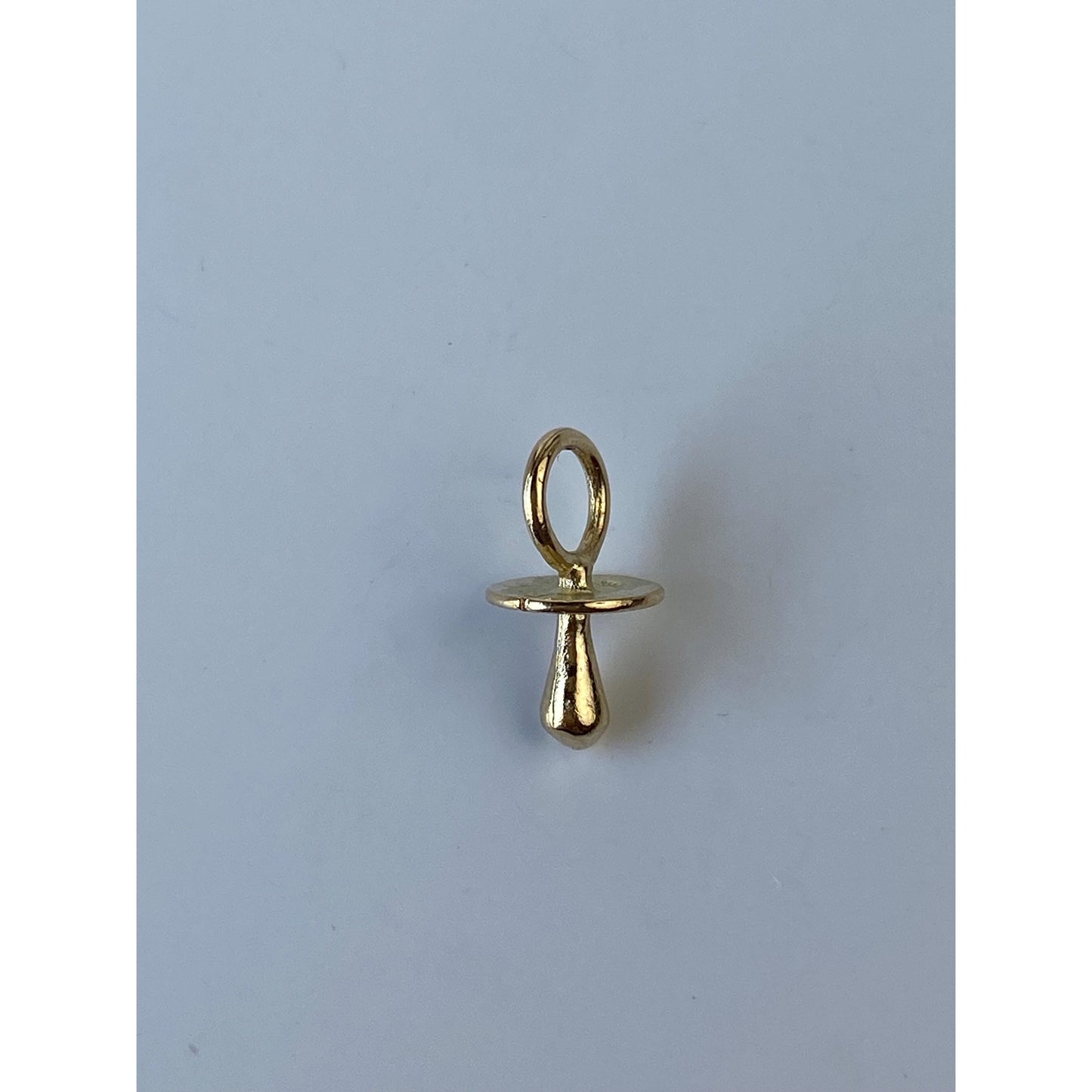 Solid 14k Yellow Gold Baby Pacifier Charm