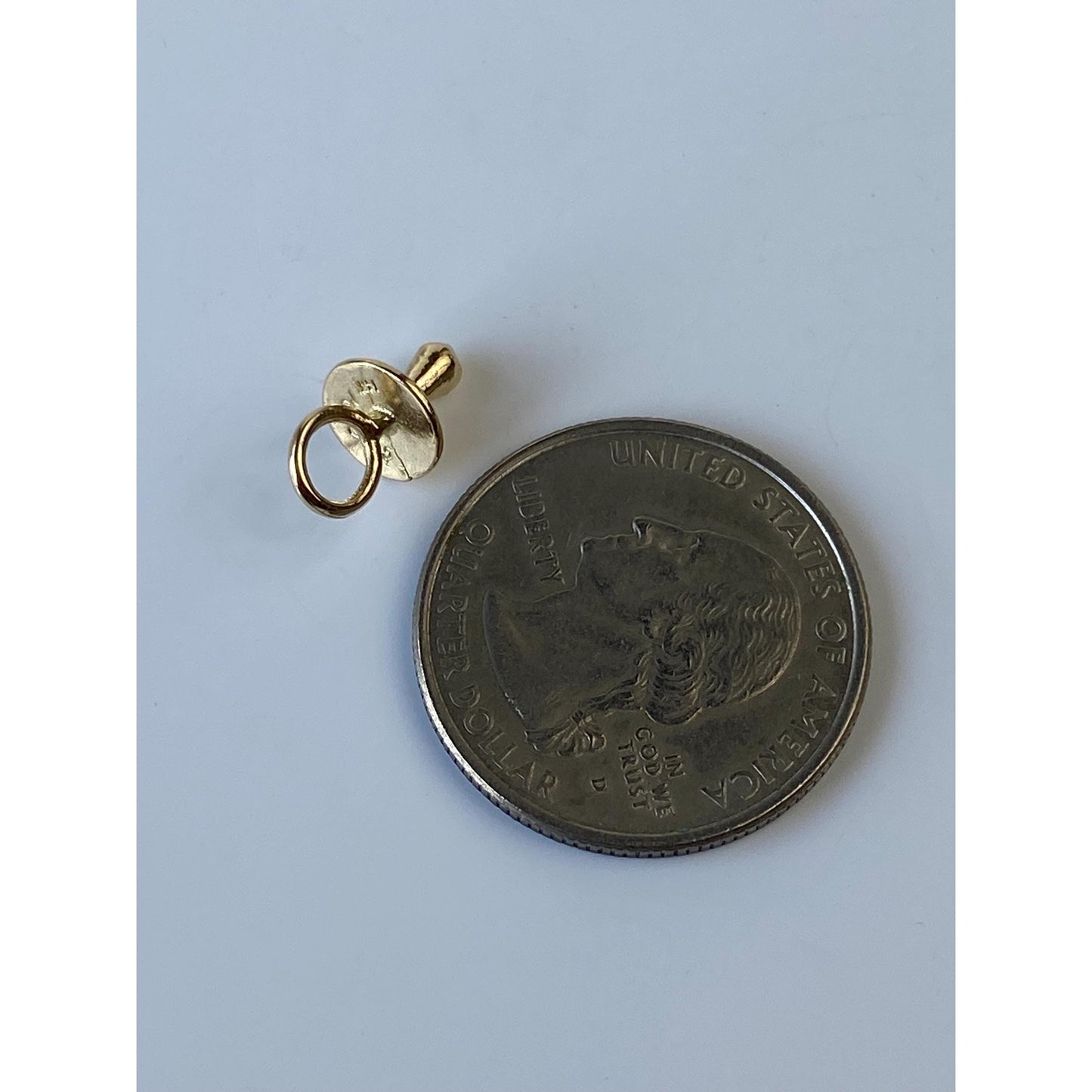 Solid 14k Yellow Gold Baby Pacifier Charm
