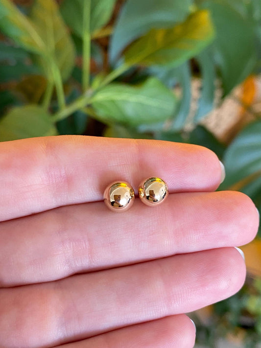 Vintage 12k Yellow Gold Ball Stud Earrings