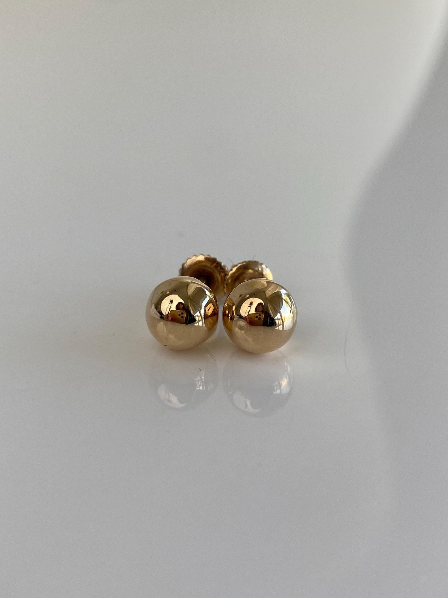 Vintage 12k Yellow Gold Ball Stud Earrings