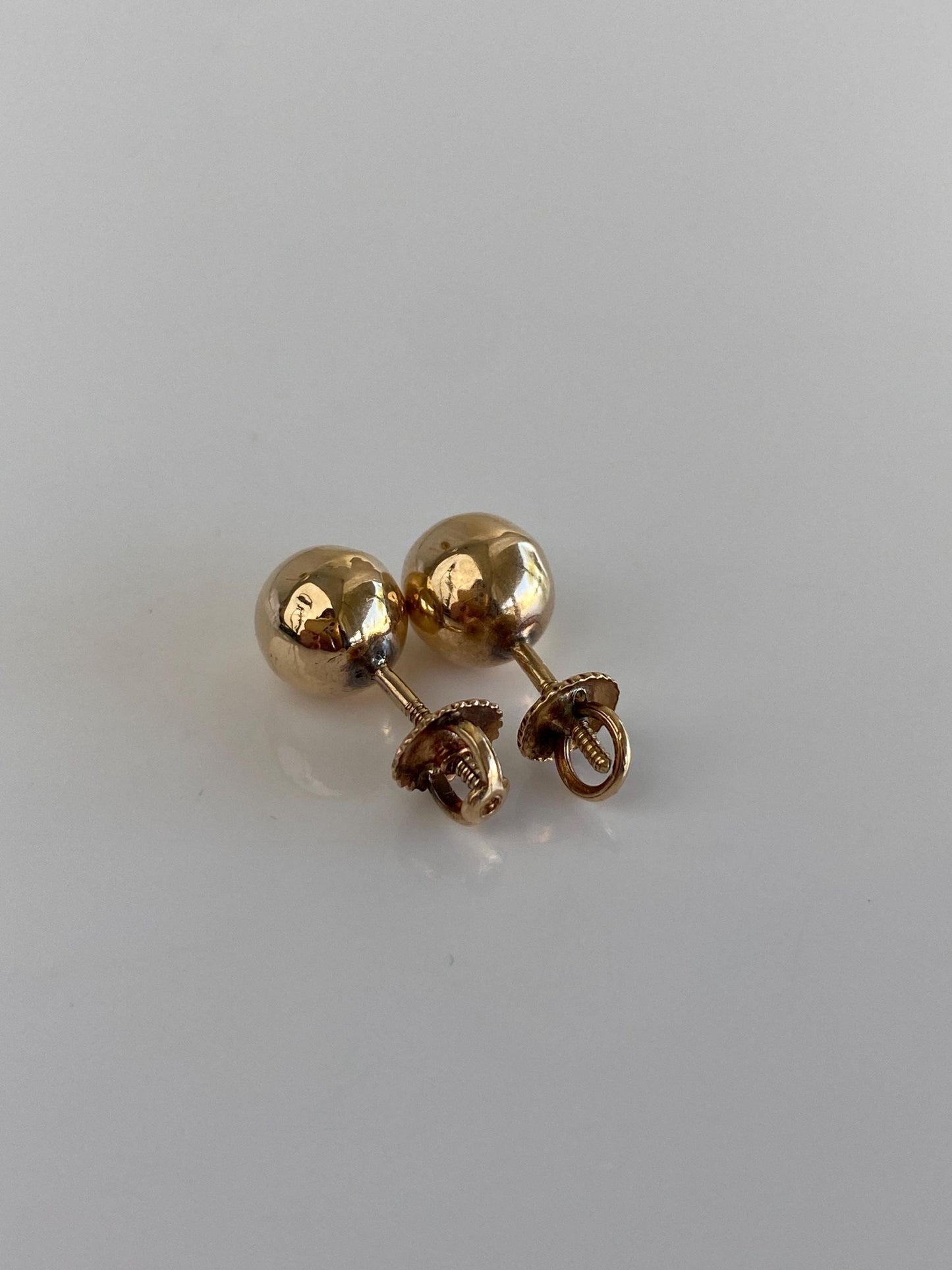 Vintage 12k Yellow Gold Ball Stud Earrings