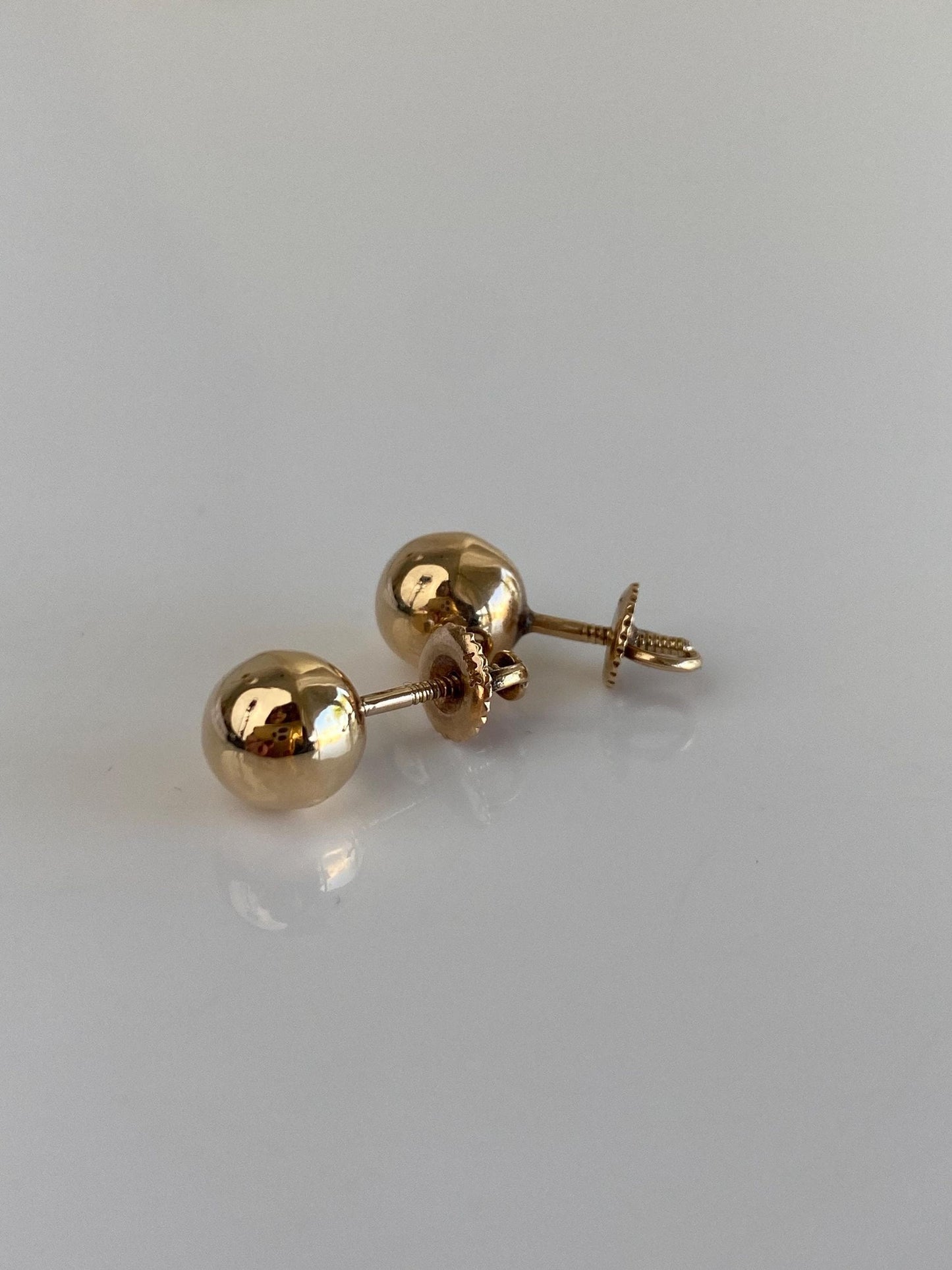 Vintage 12k Yellow Gold Ball Stud Earrings