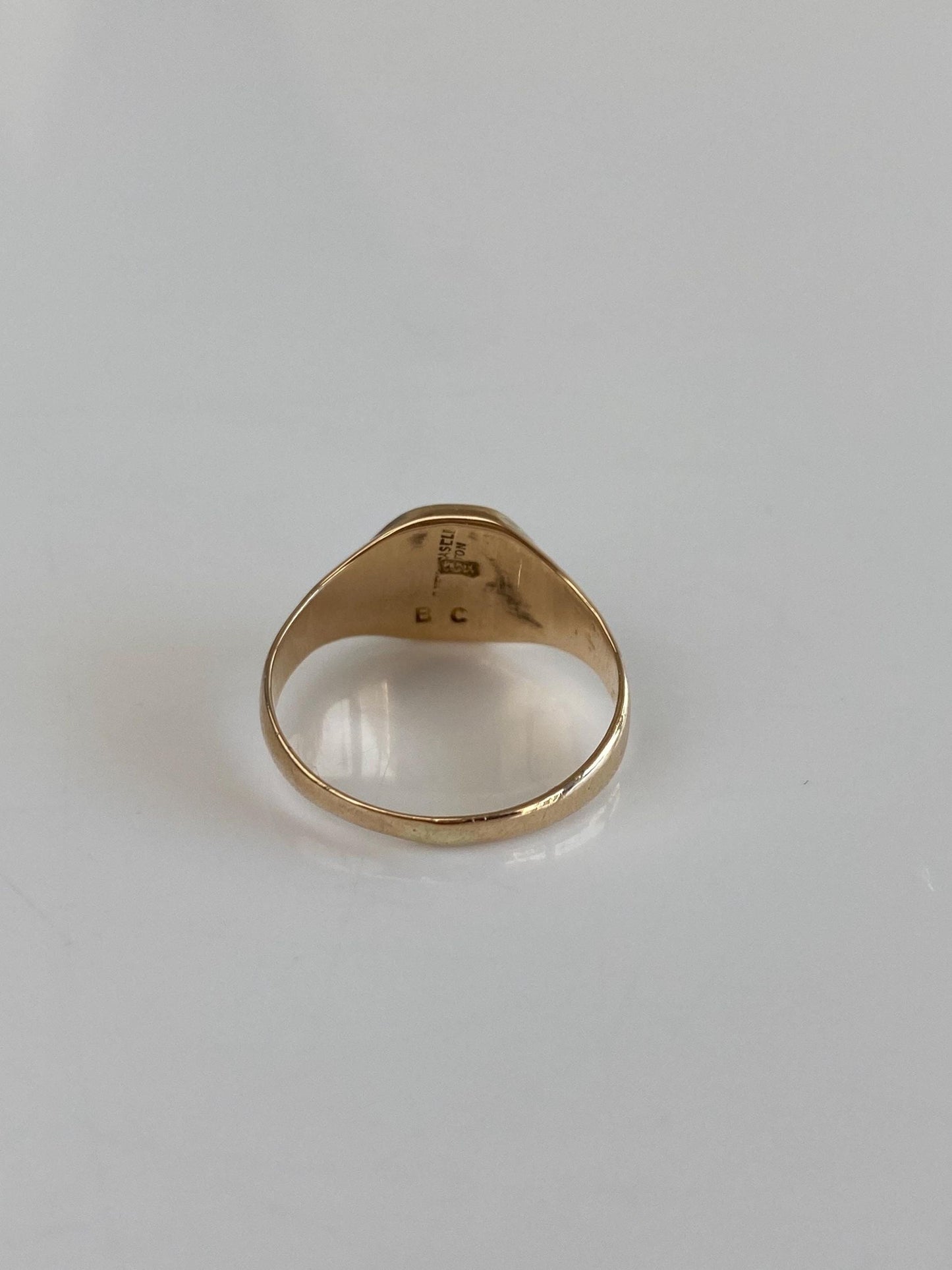 Vintage Solid 10k Yellow Gold Money Sign Signet Ring - Size 6.75