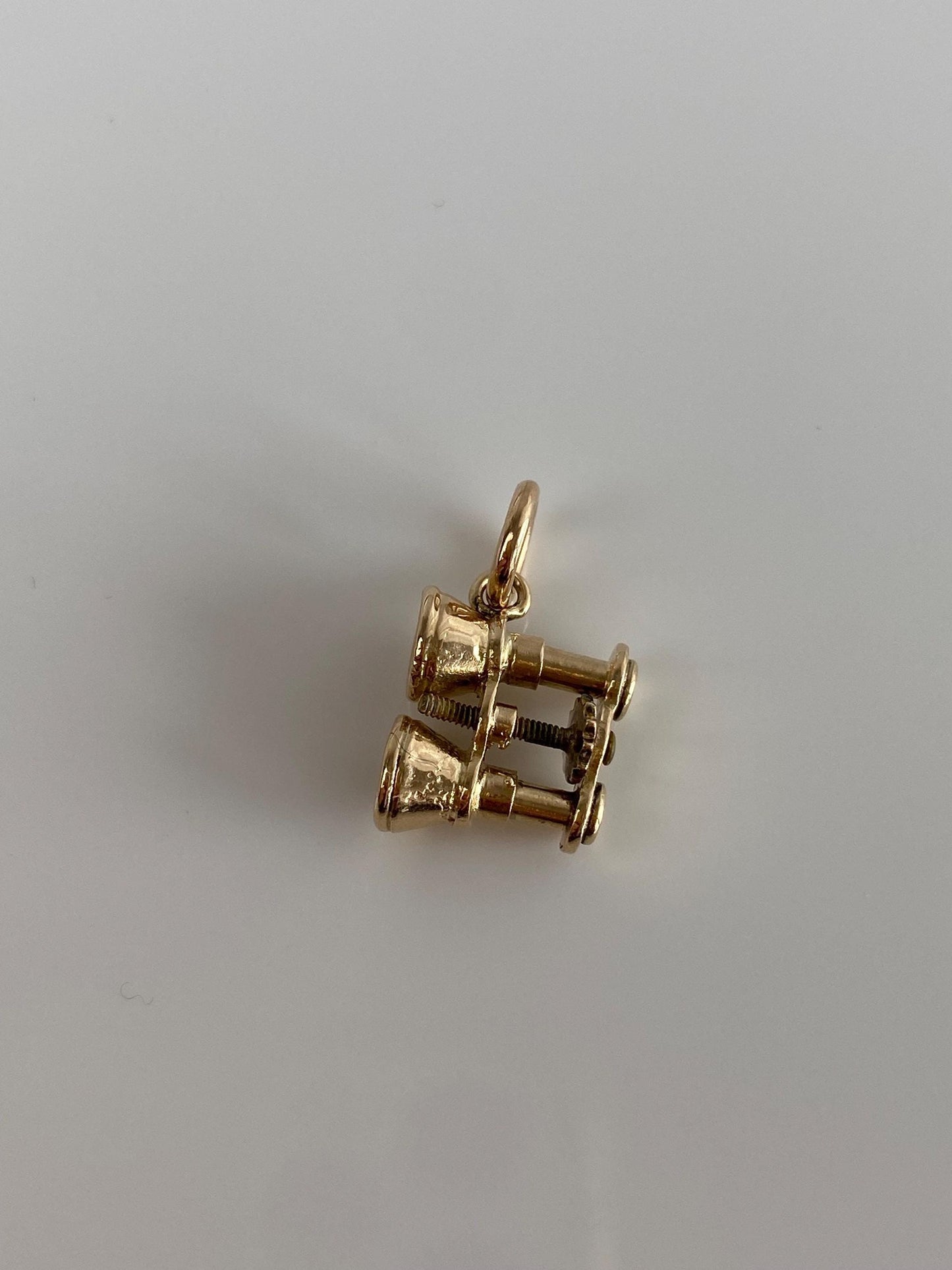 Vintage Solid 14k Yellow Gold Articulated Binoculars Charm