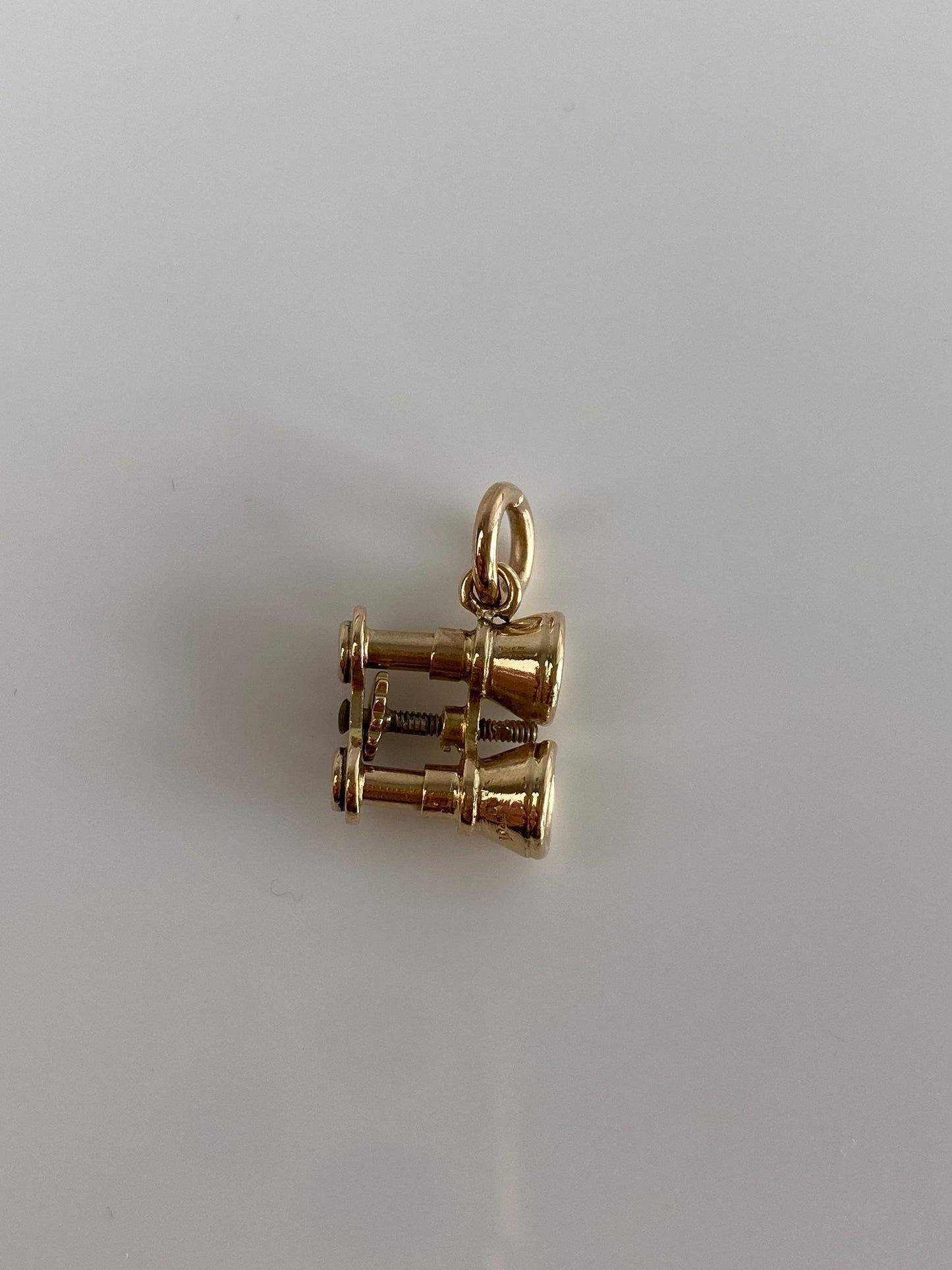 Vintage Solid 14k Yellow Gold Articulated Binoculars Charm