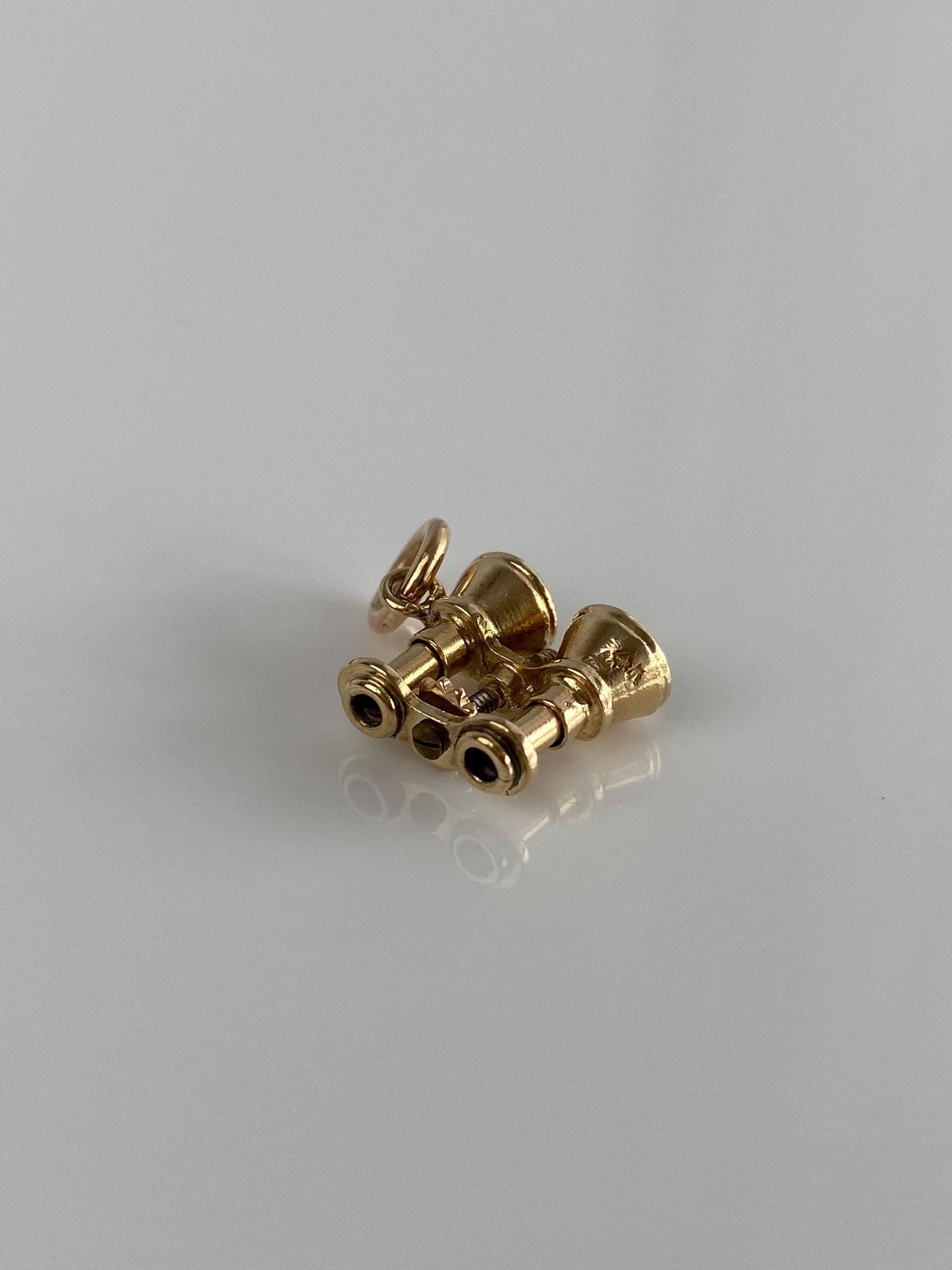 Vintage Solid 14k Yellow Gold Articulated Binoculars Charm