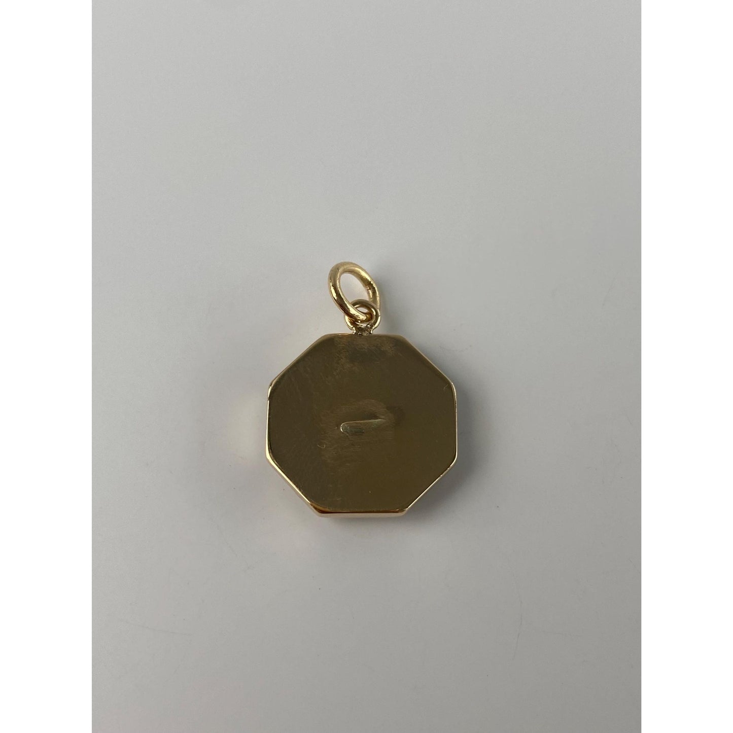 Vintage Solid 14k Yellow Gold Onyx Octagon Charm
