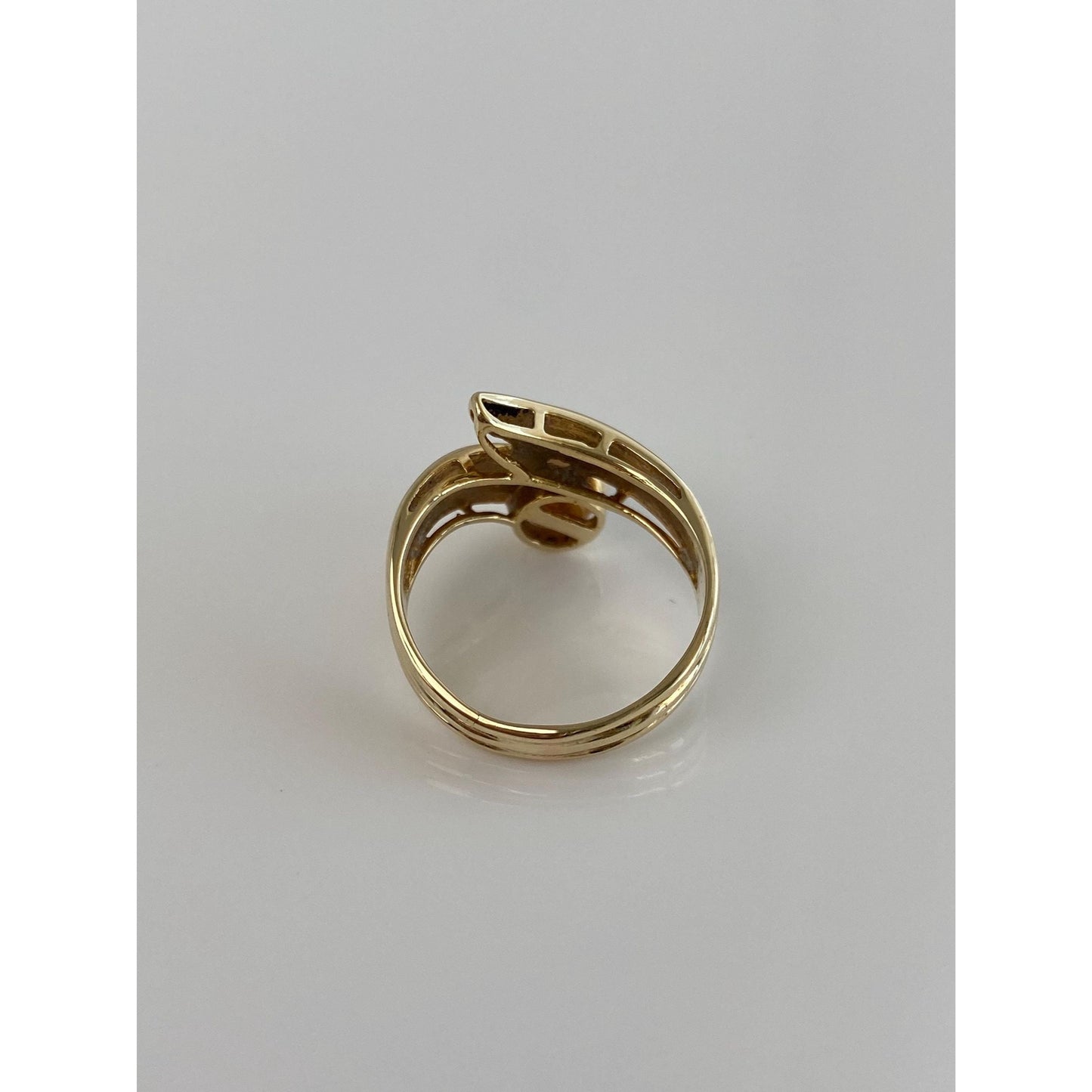 Vintage Solid 14k Yellow Gold Pearl Twist Ring - Size 6.25