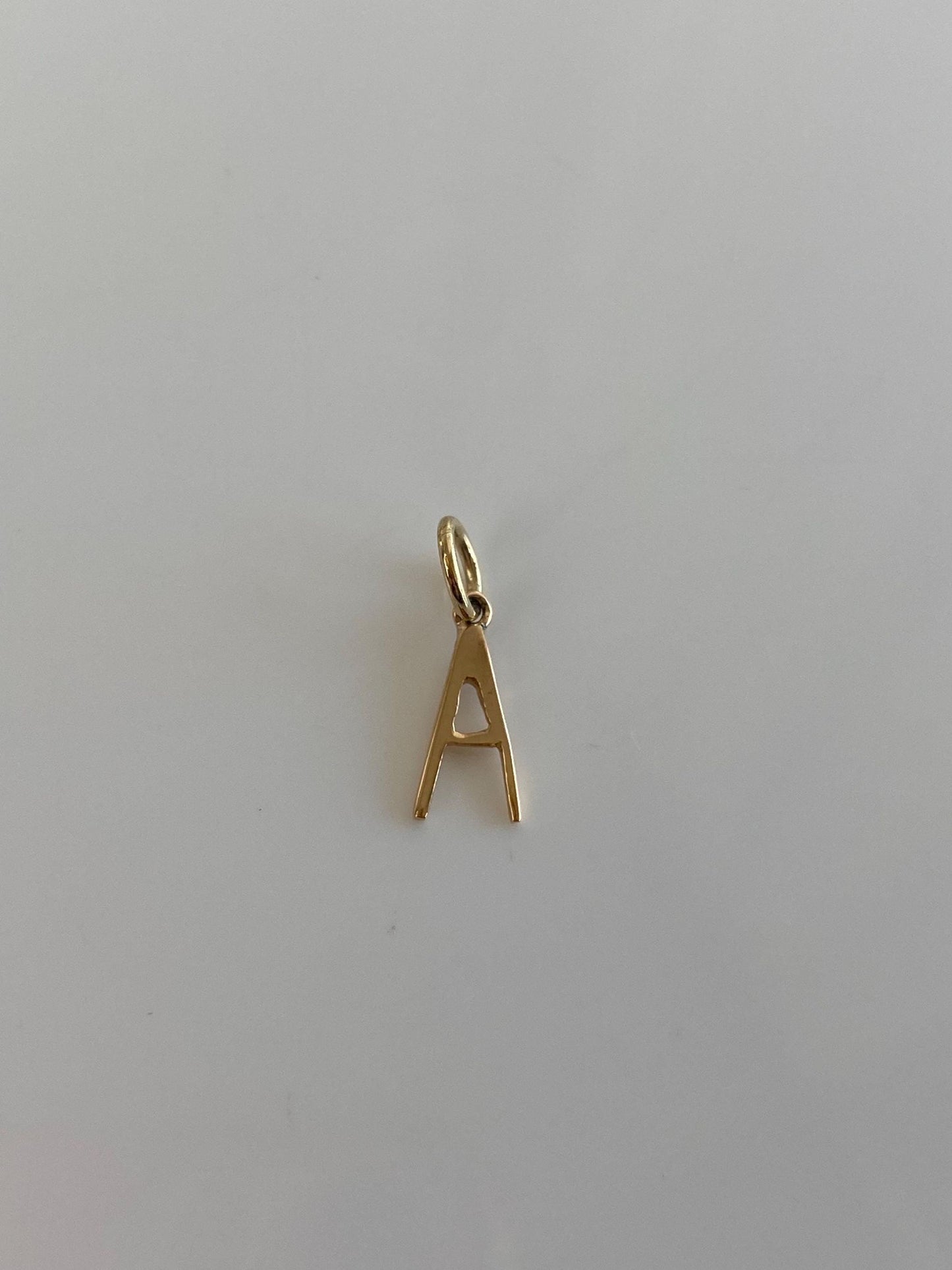 Vintage Solid 14k Yellow Gold Tiny Initial 'A' Charm