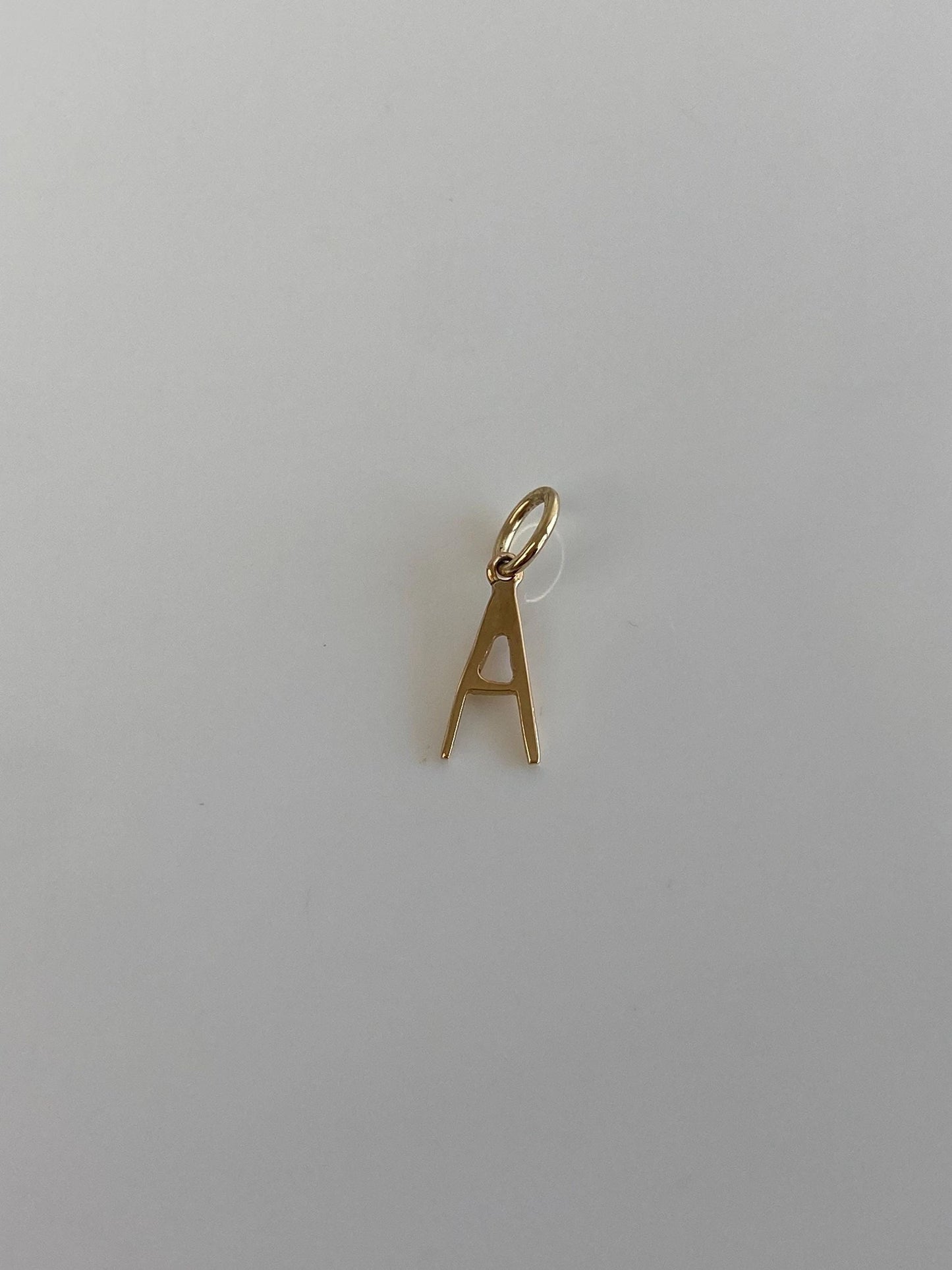 Vintage Solid 14k Yellow Gold Tiny Initial 'A' Charm