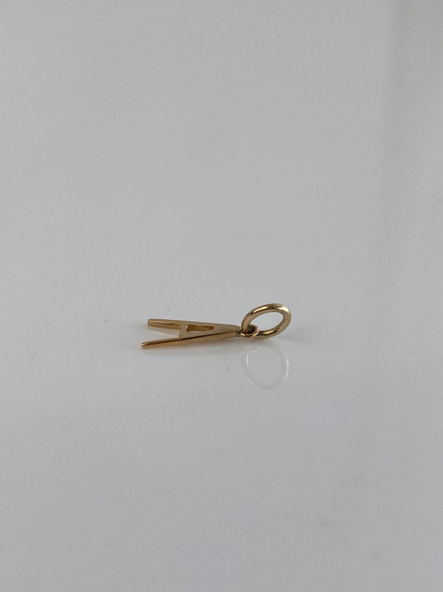 Vintage Solid 14k Yellow Gold Tiny Initial 'A' Charm