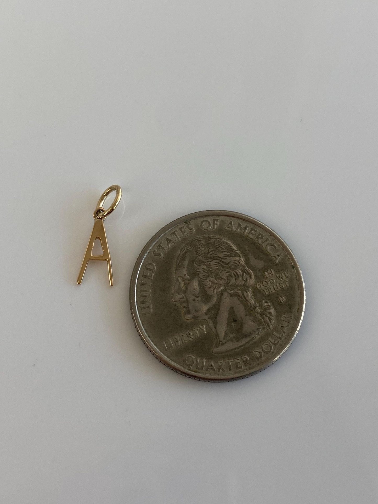 Vintage Solid 14k Yellow Gold Tiny Initial 'A' Charm