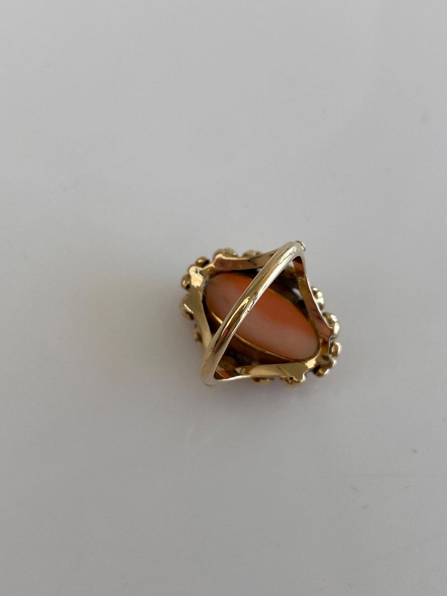 Vintage Solid 10k Yellow Gold Cameo Ring - Size 3