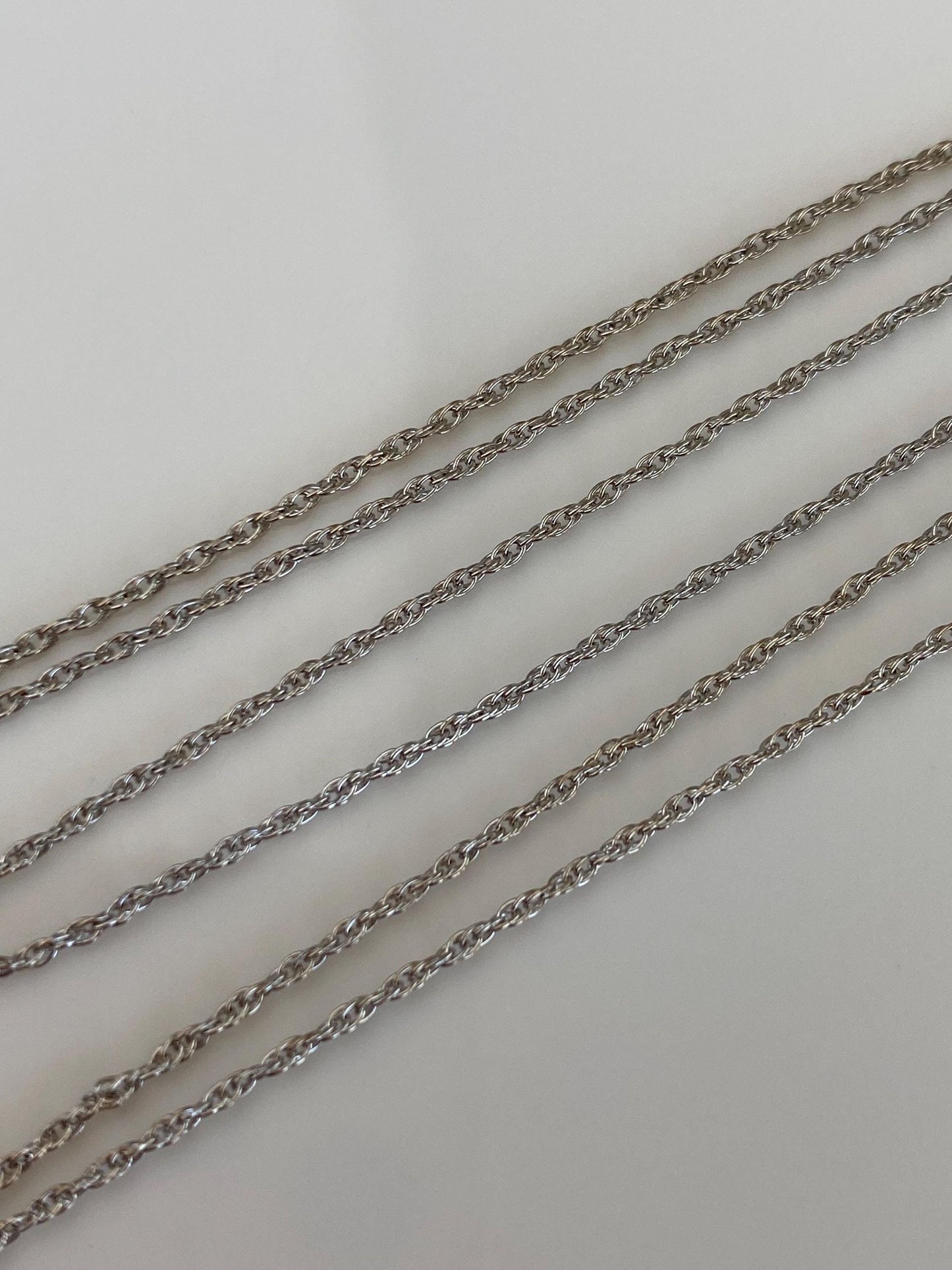 Vintage Solid 10k White Gold Dainty Chain Necklace - 18 inches