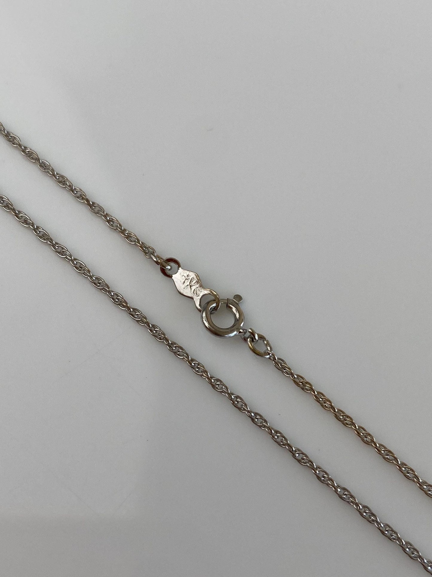 Vintage Solid 10k White Gold Dainty Chain Necklace - 18 inches