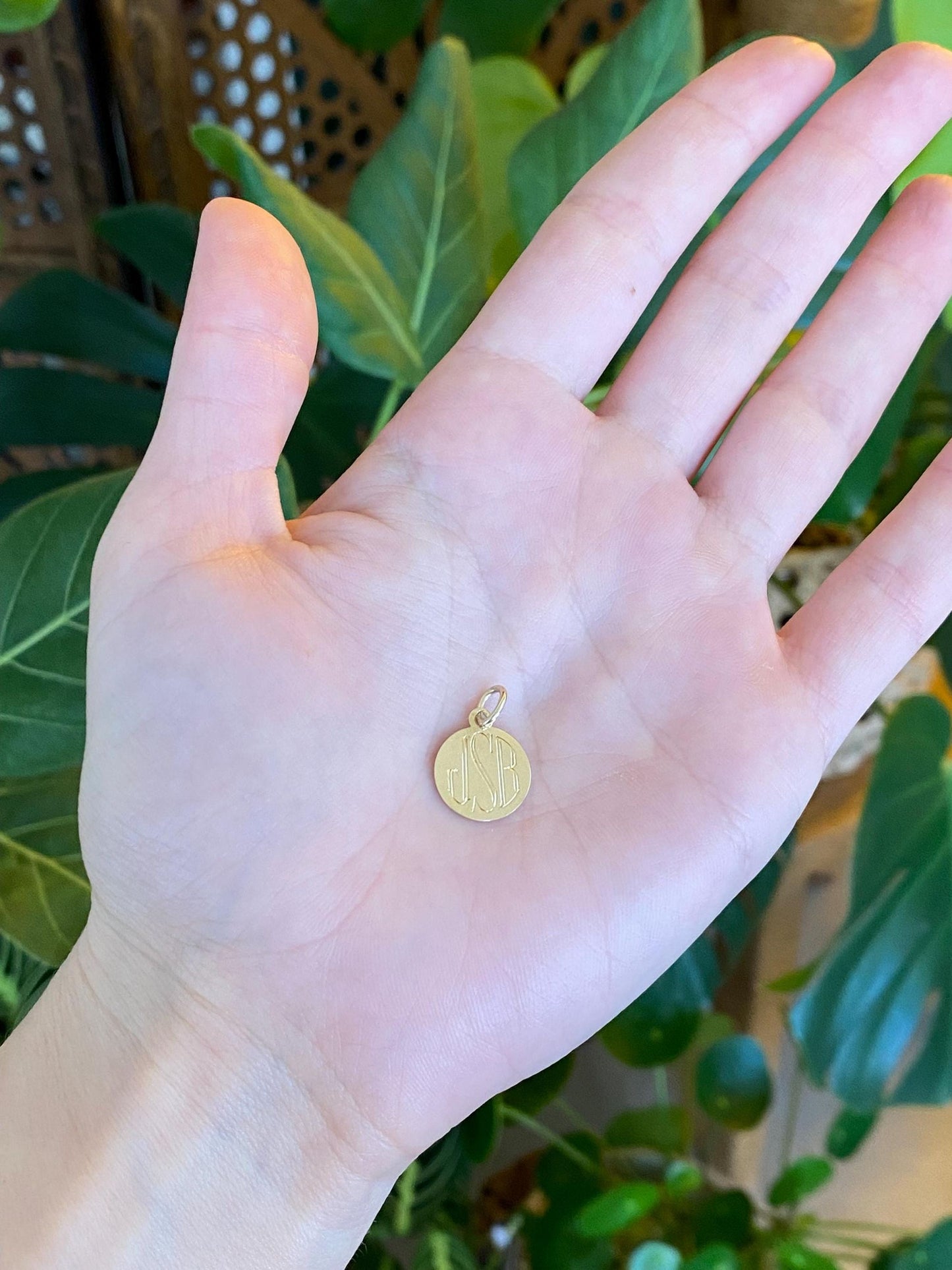 Solid 14k Yellow Gold Monogram Charm
